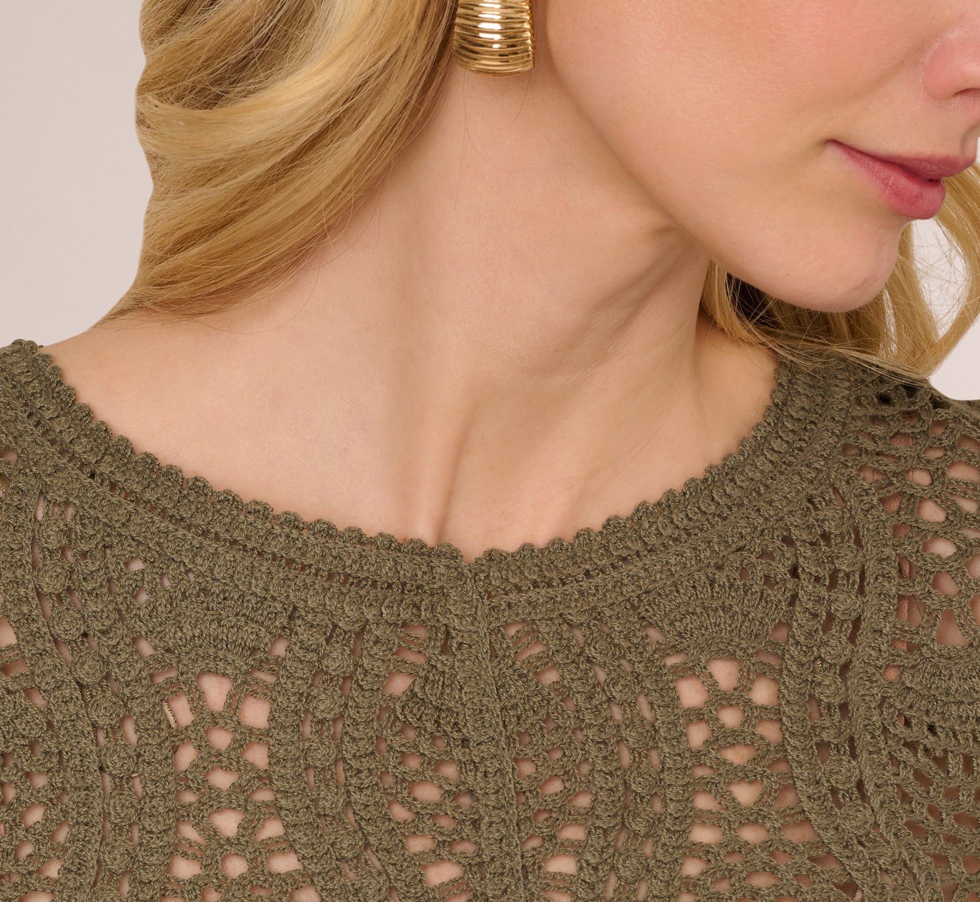 Olivine Long Sleeve Open Front Crochet Sweater for Women - Boho Chic Lace Knit Cardigan for Fall & Winter Layering
