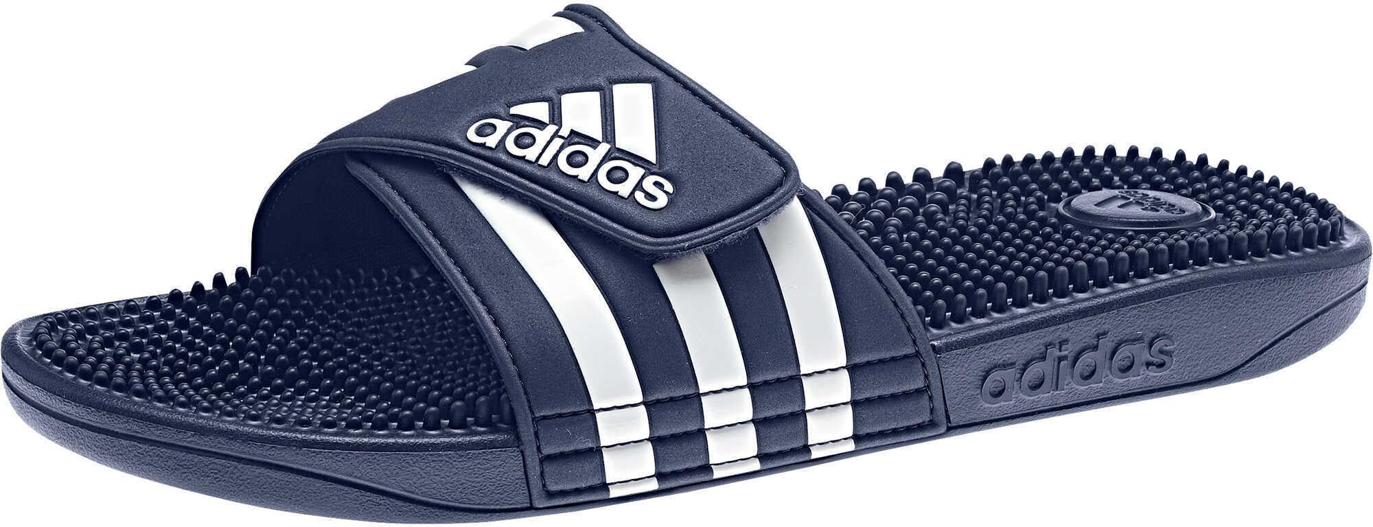 Adidas Adissage Men's Comfort Slides - Lightweight & Breathable Sandals for Walking, Gym, Pool & Beach - Black/White