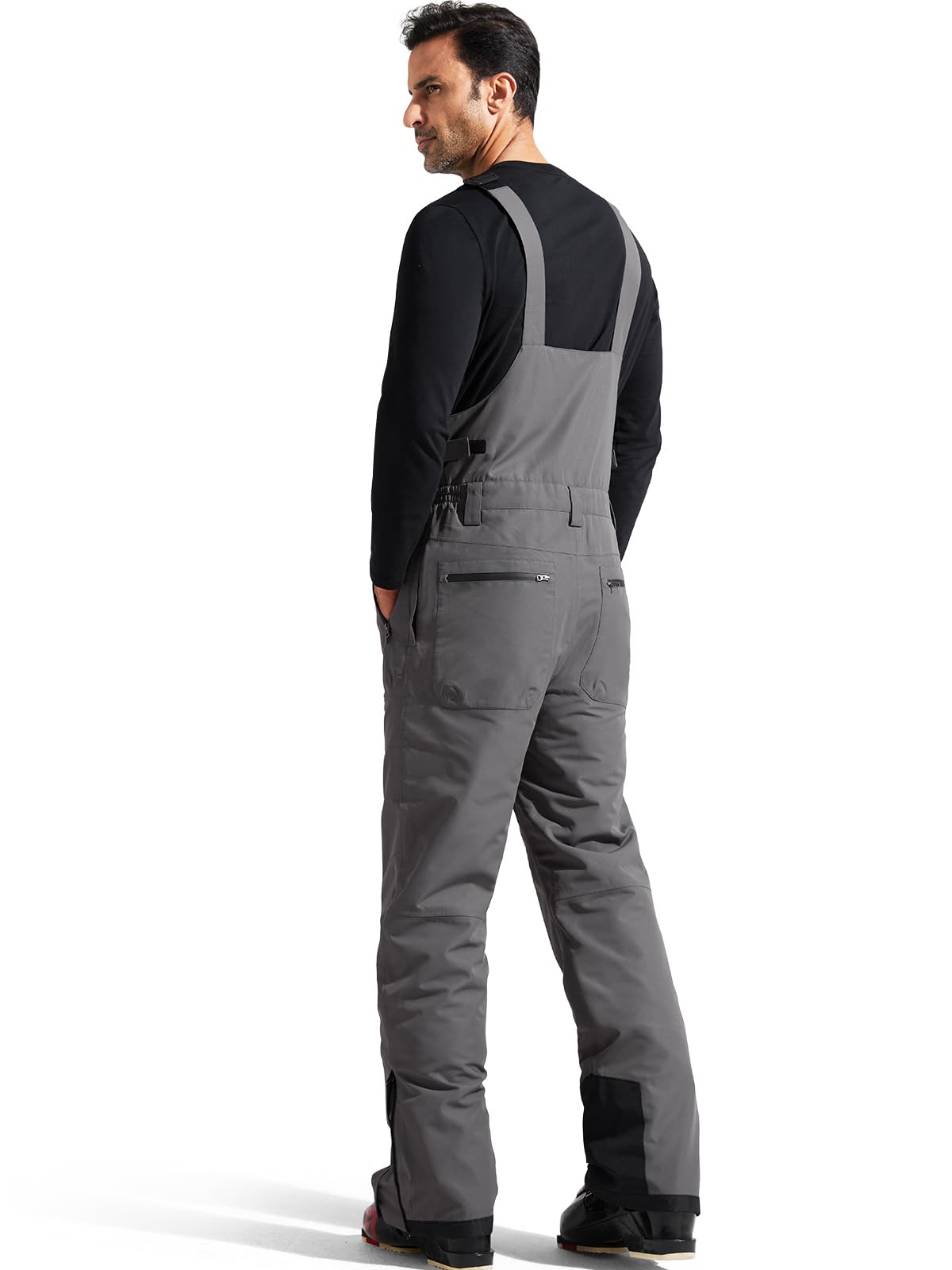 FREE SOLDIER Men's Waterproof Insulated Snow Bib Overalls - Windproof Softshell Ski Pants for Winter Sports & Outdoor Activities - Perfect for Skiing, Snowboarding & Cold Weather Adventures