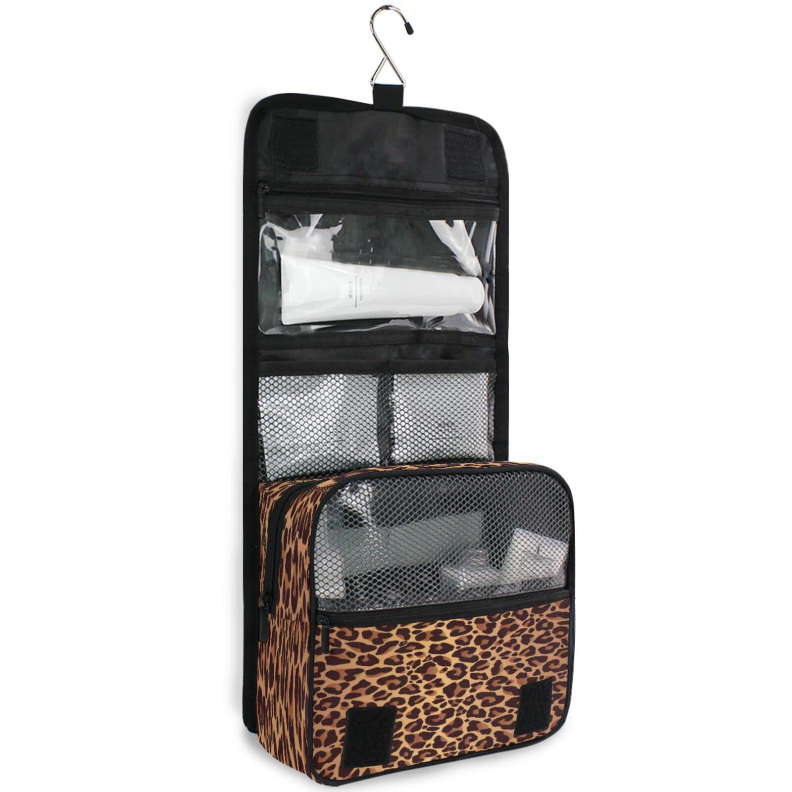 Waterproof Leopard Toiletry Bag for Travel & Shower - Women's Cosmetic Organizer