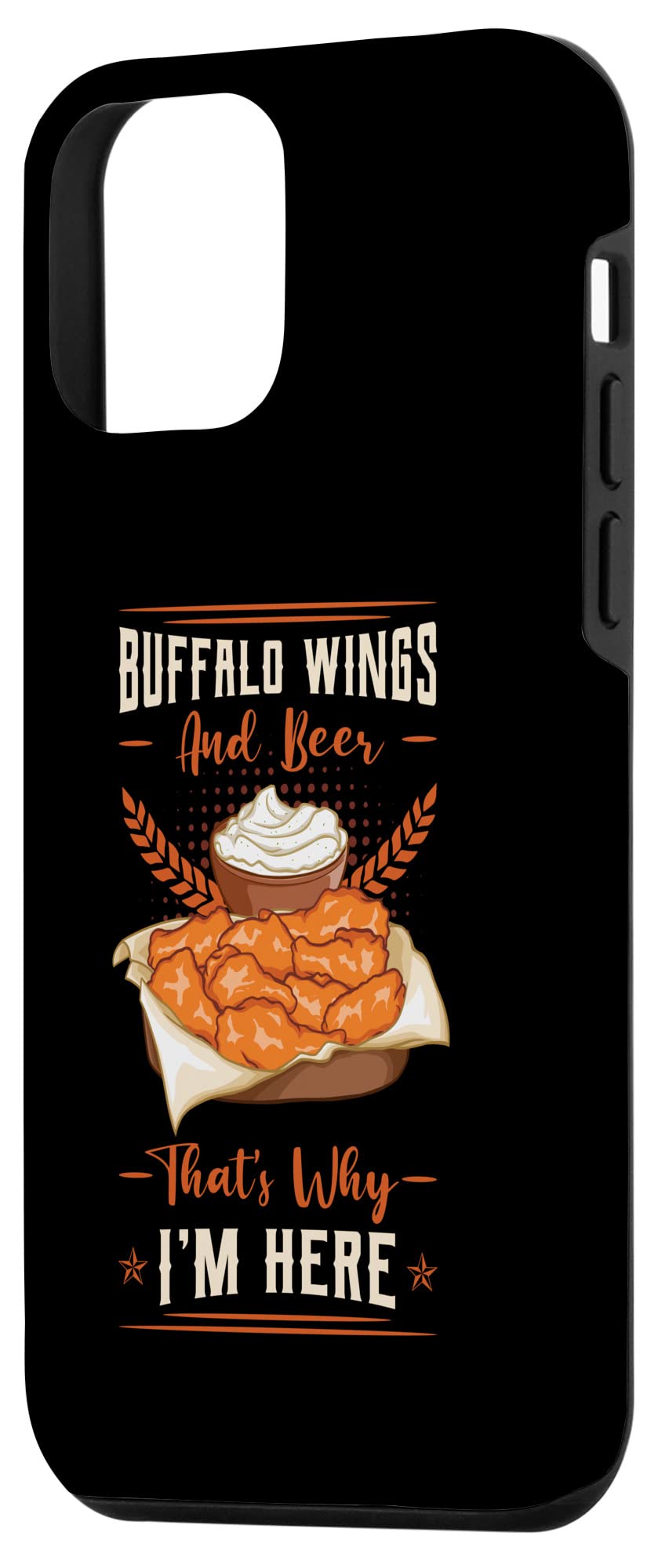 iPhone 12 Mini Phone Case with Buffalo Wings & Fried Chicken Design - Perfect for Wing Lovers, Game Day Parties & Spicy Food Enthusiasts