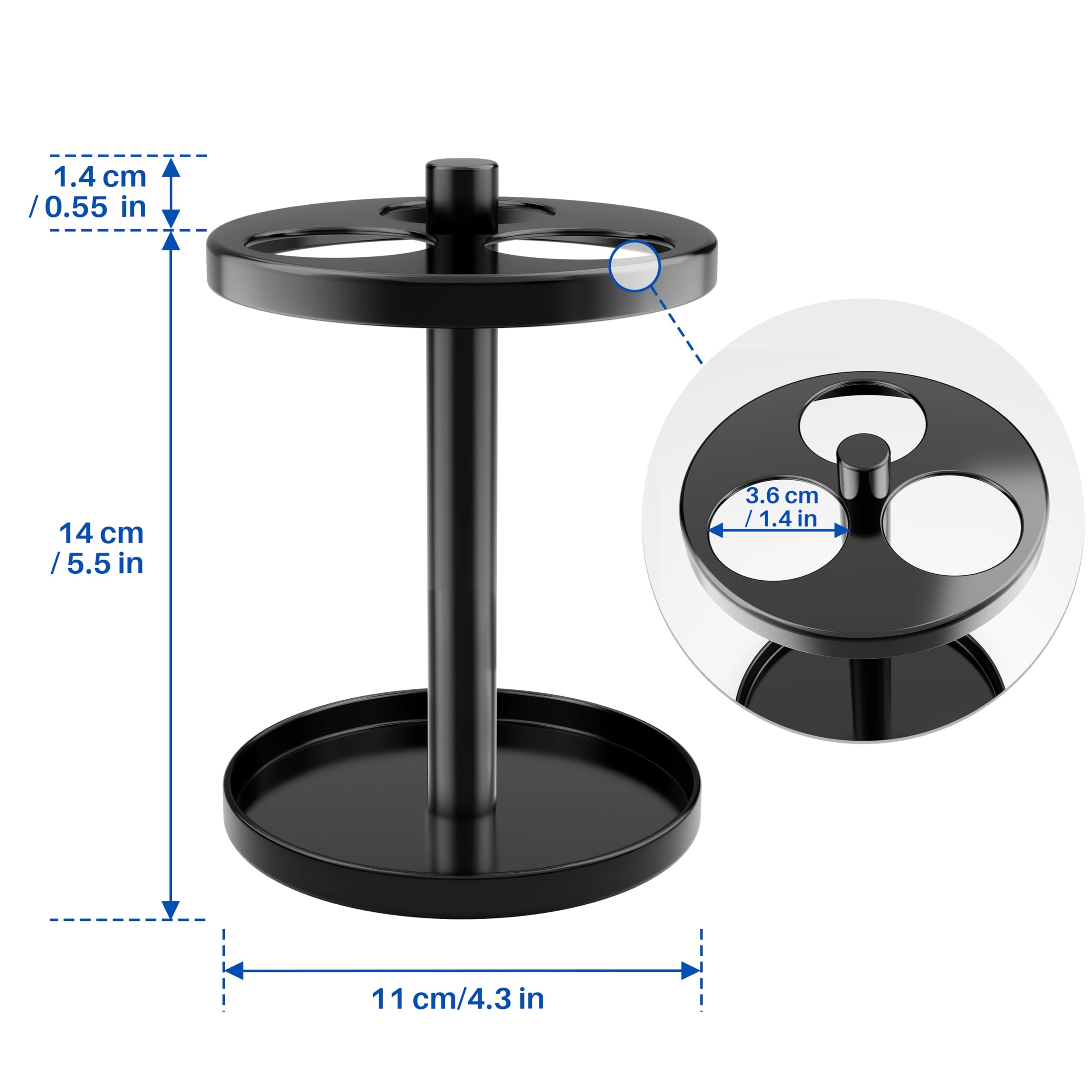 Stainless Steel Electric Toothbrush Holder Stand with Ventilation Slots - Organizer for Electric Toothbrushes & Razors - Bathroom Countertop Storage Solution for Oral Care Essentials (Black)