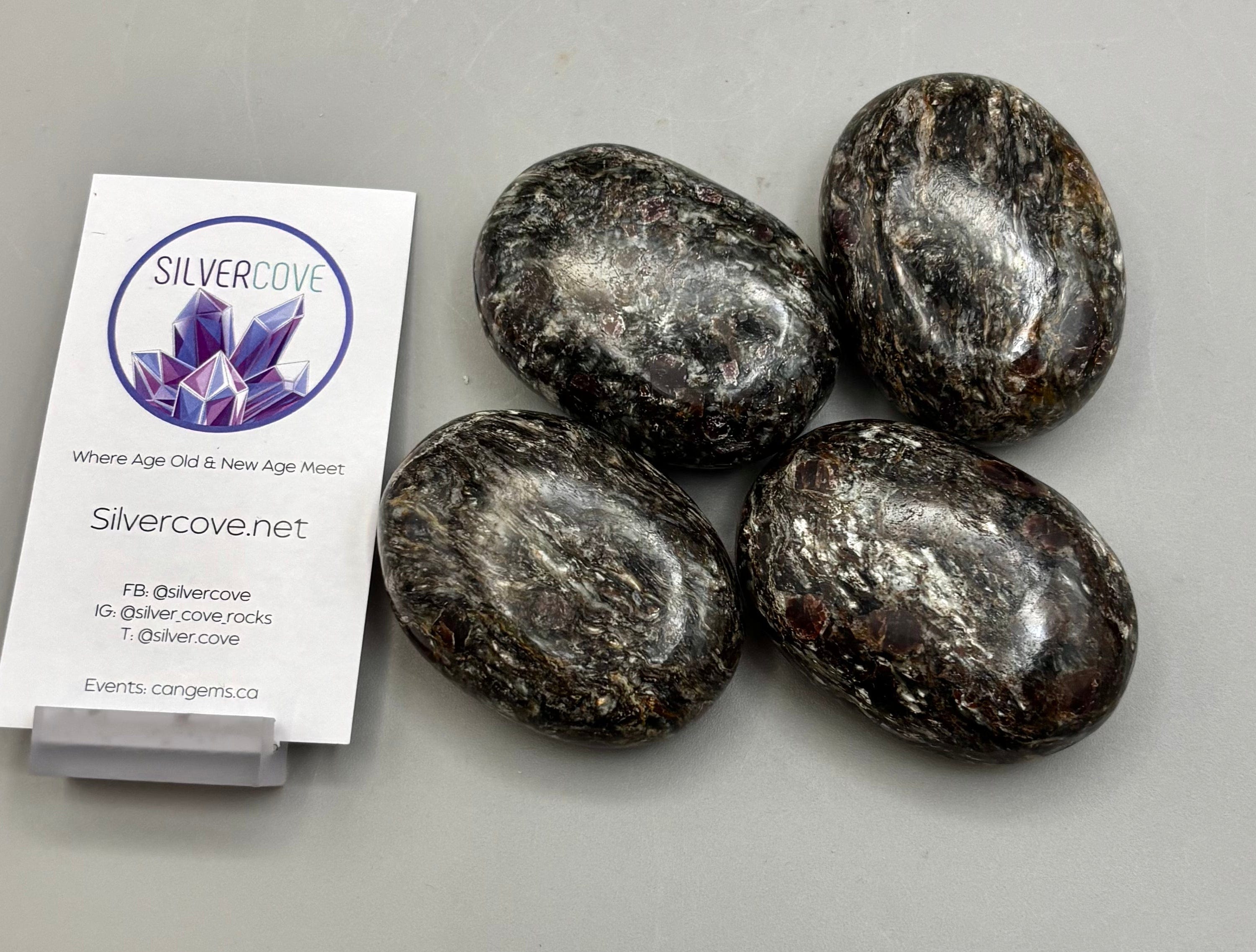 Natural Canadian Staurolite & Garnet Palm Stone - Healing Crystal for Meditation, Stress Relief & Energy Balancing - Perfect for Reiki, Yoga & Spiritual Practices