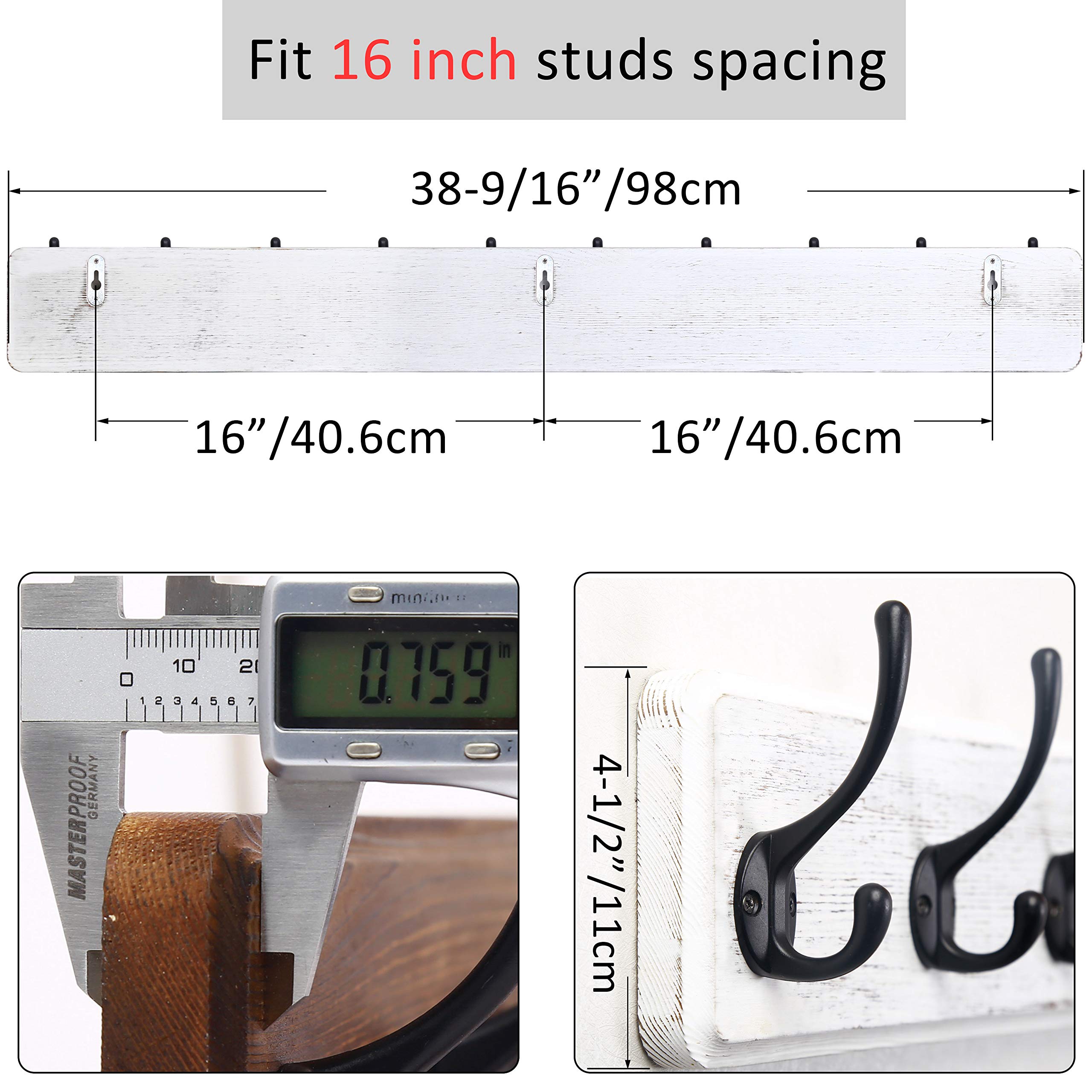 **WEBI 10-Hook Wall Mounted Coat Rack – 38.6