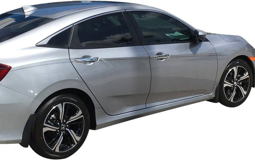 2016-2021 Honda Civic Sedan Mud Guards - 4-Piece Black PP Splash Flaps | Factory Style Fender Protection | Perfect for All-Weather Driving & Road Debris Protection