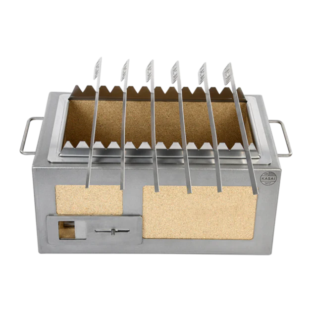 Premium Kasai Konro Skewer Rack for Medium Wide Grills - Perfect for BBQ, Camping & Outdoor Cooking - Durable Stainless Steel Grill Accessory for Yakitori, Kebabs & More