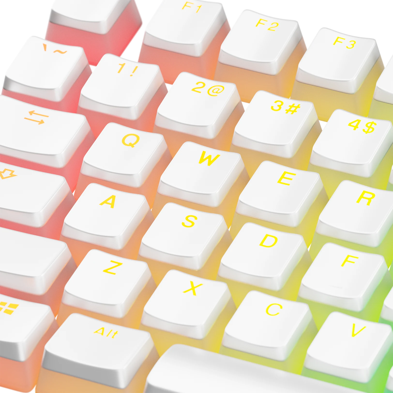 Aura V3 White Keycaps for Mechanical Keyboards - Premium PBT Keycap Set with Shine-Through Design for Gaming & Typing (US Layout) - Perfect for PC, Mac, and Office Workstations