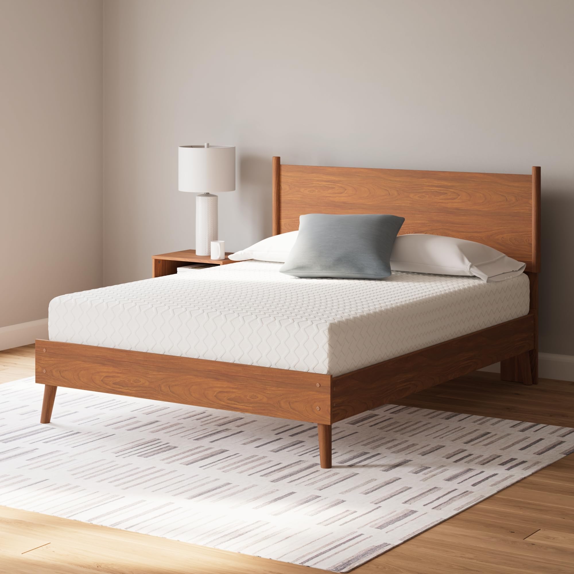 Signature Design by Ashley Queen Size Chime 10 Inch Medium Firm Memory Foam Mattress with Green Tea & Charcoal Gel - Pressure Relief & Cooling Support for Back, Stomach & Side Sleepers - Perfect for Bedroom, Guest Room & Apartment