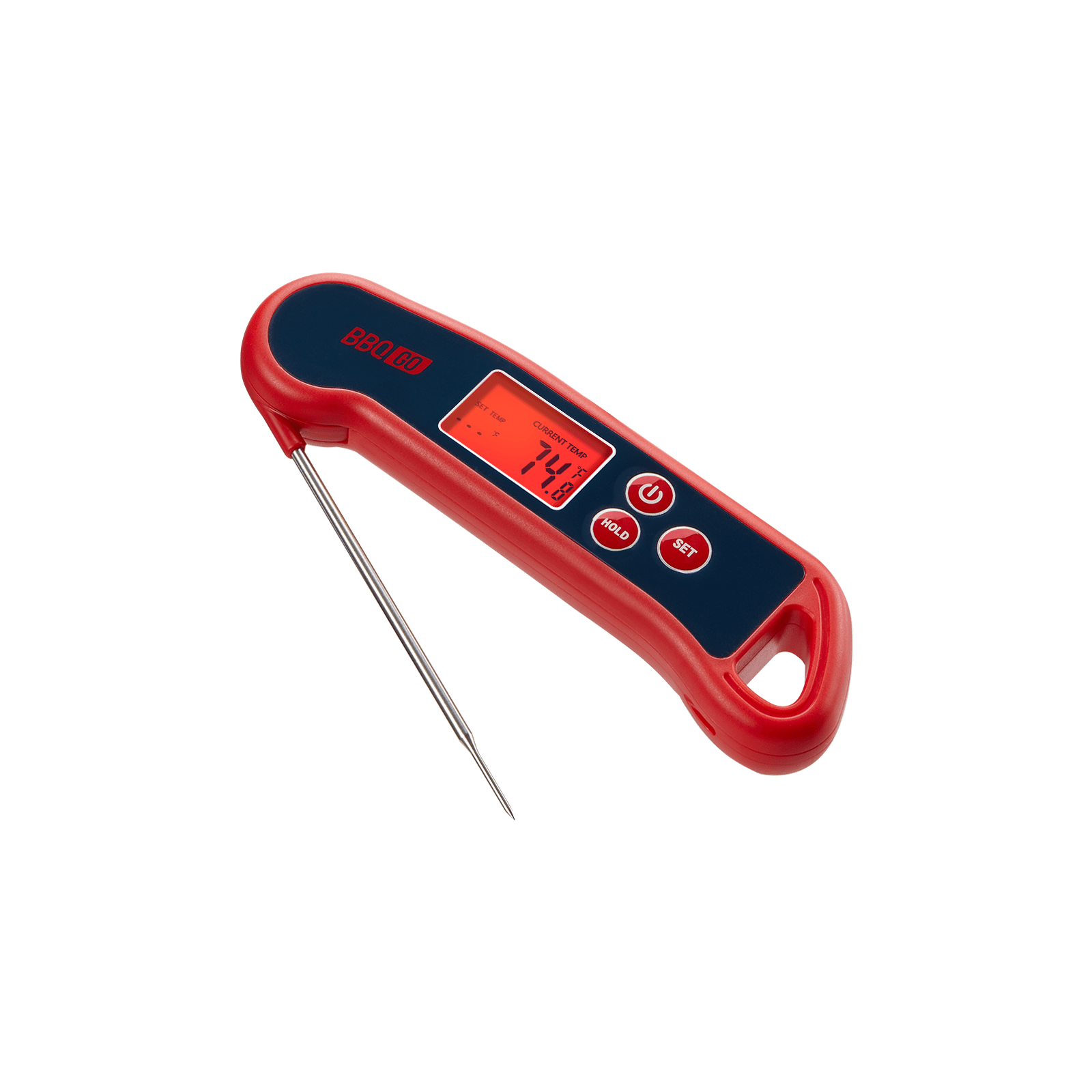 Instant Read Meat Thermometer for Cooking, Grilling & BBQ - Fast & Accurate Digital Food Thermometer with Backlit LCD Display - Perfect for Kitchen, Baking, and Outdoor Cooking