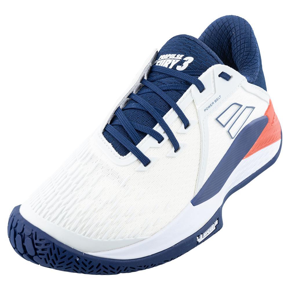 Men's Propulse Fury 3 All Court Tennis Shoes - White & Estate Blue - Perfect for Competitive Play & Casual Wear
