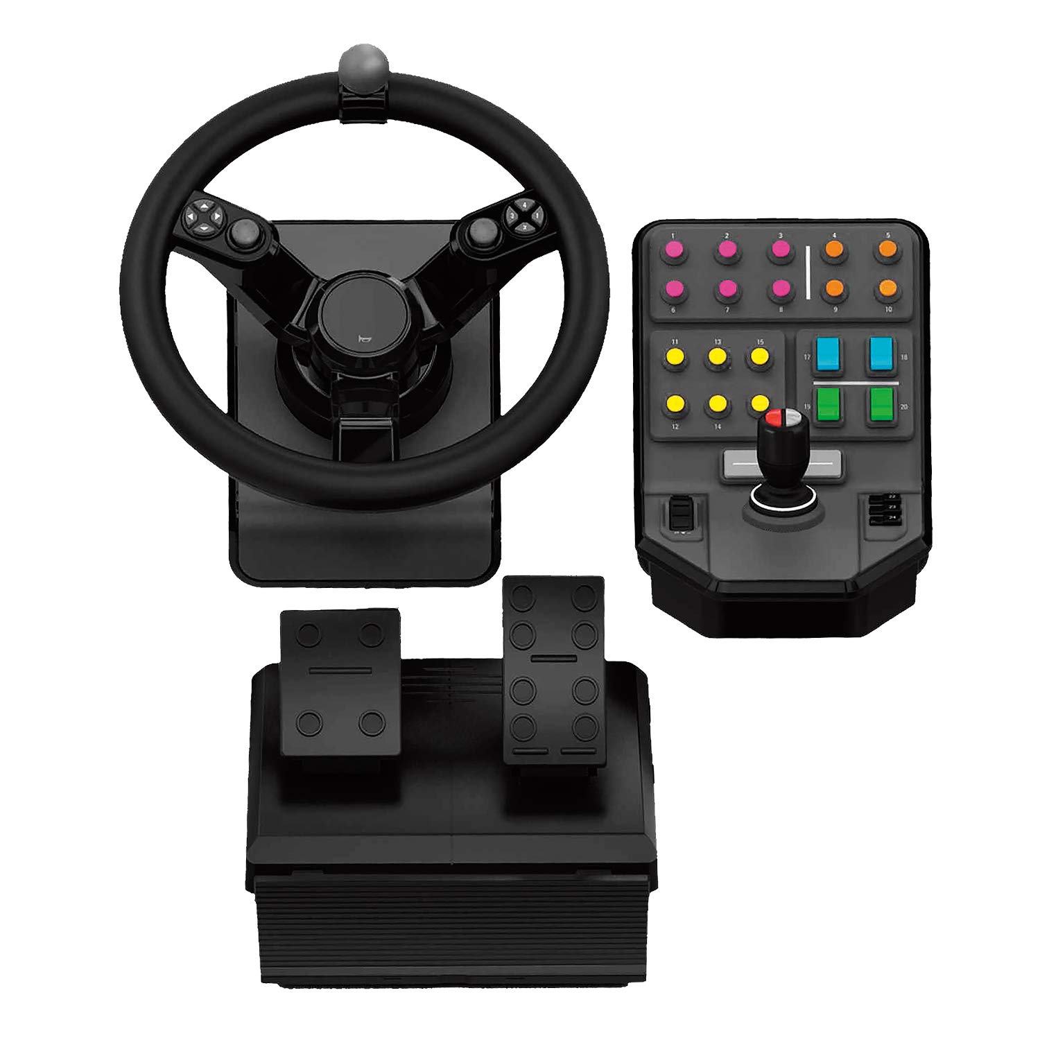 Logitech G Farm Simulator Heavy Equipment Bundle (2nd Gen) - Steering Wheel, Pedals & Side Panel Control Deck for PC - Compatible with Farming Simulator 22 & Older Versions - Perfect for Realistic Farming Simulation Gaming
