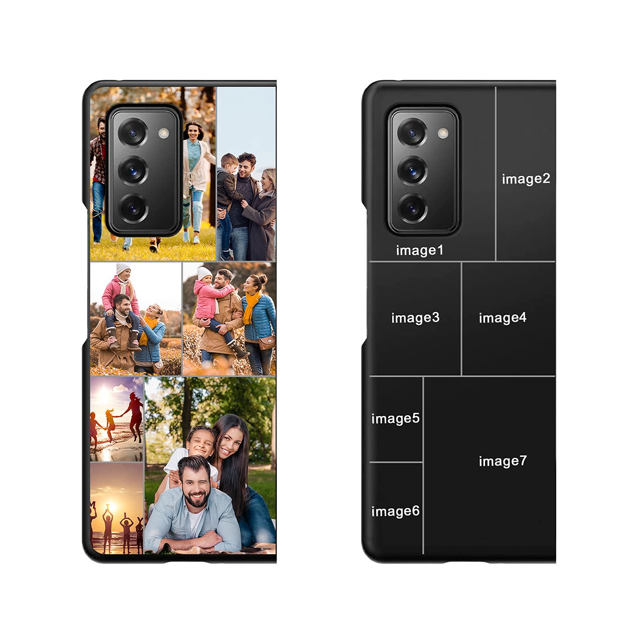 Custom Samsung Galaxy Z Fold 2 Phone Case - Personalized Multi-Photo Collage Cover for Birthday, Christmas & Valentines Gifts - Black Protective Case for Him & Her - Perfect for Travel, Work & Everyday Use