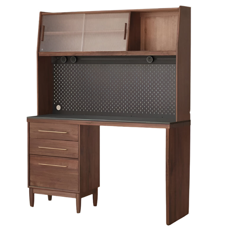 Premium Black Walnut Multi-Function Storage Sideboard - Modern Entryway Console Table with Drawers & Shelves - Perfect for Living Room, Dining Room, or Hallway Organization