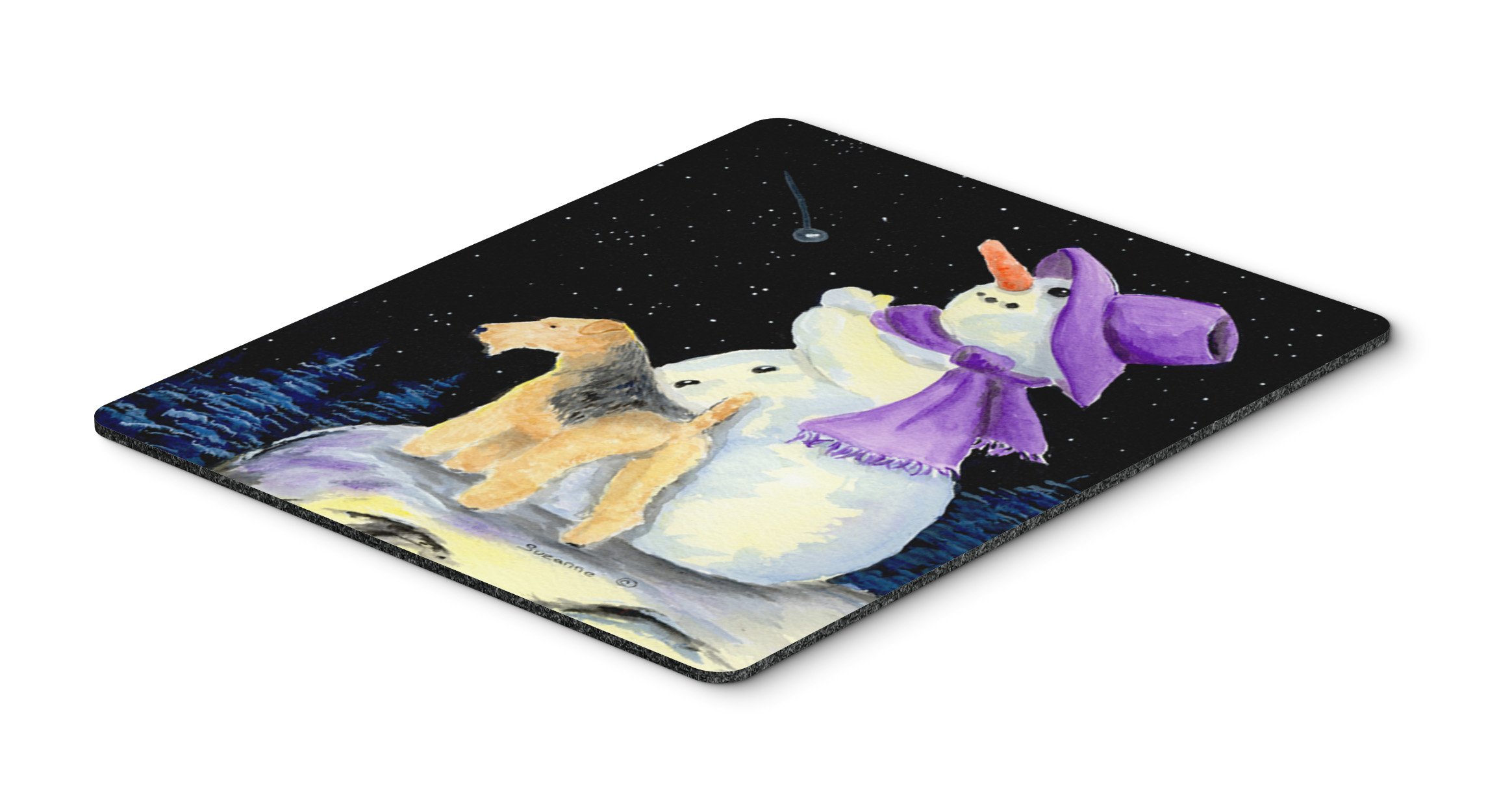 Snowman with Lakeland Terrier Mouse Pad - Large Washable Non-Slip Desk Mat for Home Office, Gaming & Computer Work | Cute Winter Theme Mousepad for Laptop & PC | Perfect Gift for Dog Lovers & Christmas Decor