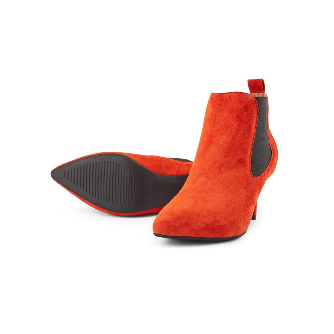 Agnete Women's Chelsea Boots - Stylish Red Leather Ankle Boots for Fall & Winter | Comfortable Slip-On Shoes for Casual Outfits & Workwear
