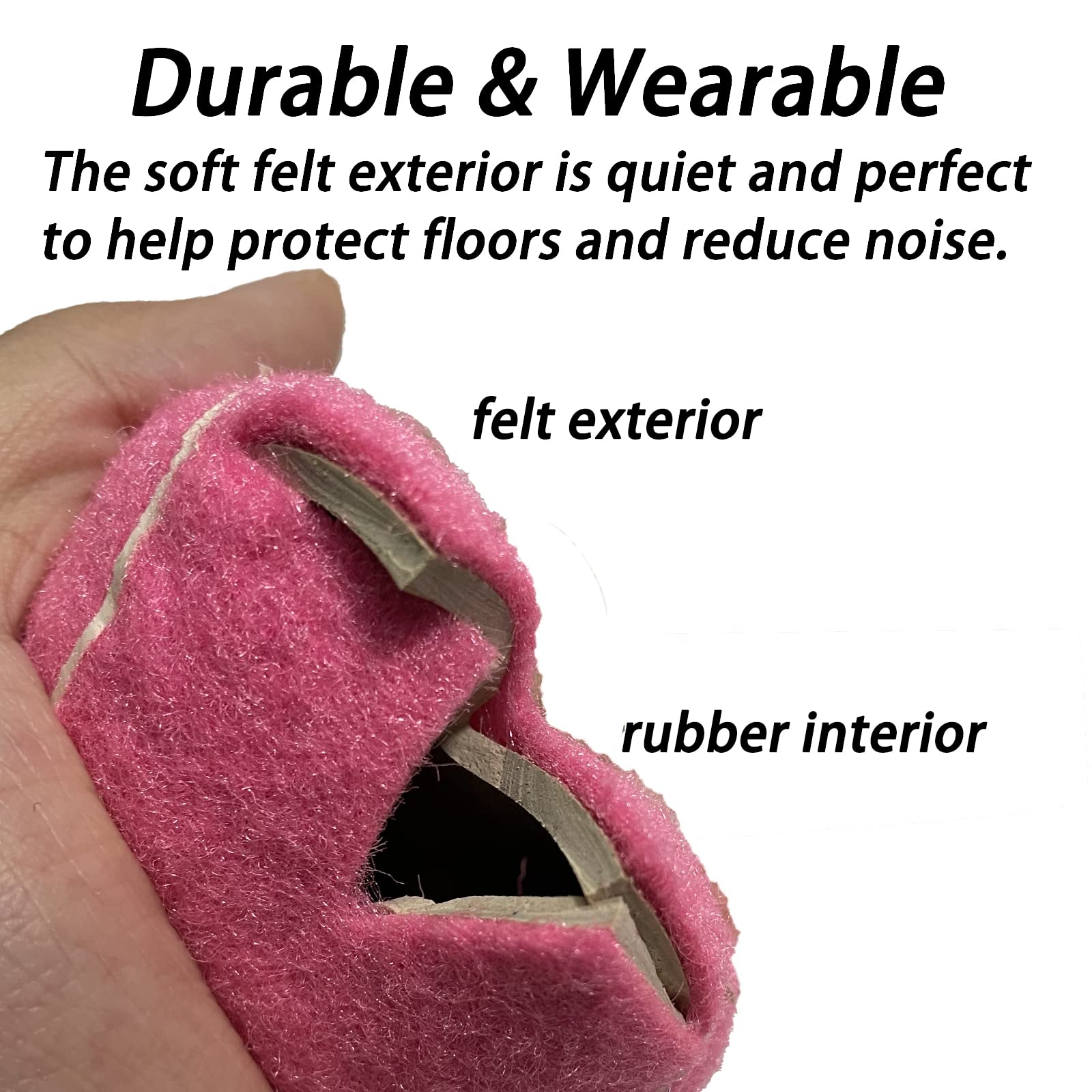 **Pre-Cut Walker Tennis Ball Glides – 4 Pack Heavy Duty 2-Inch Universal Walker Leg Caps for Floor Protection (Pink) – Ideal for Seniors, Mobility Aids & Hardwood Floor Safety**