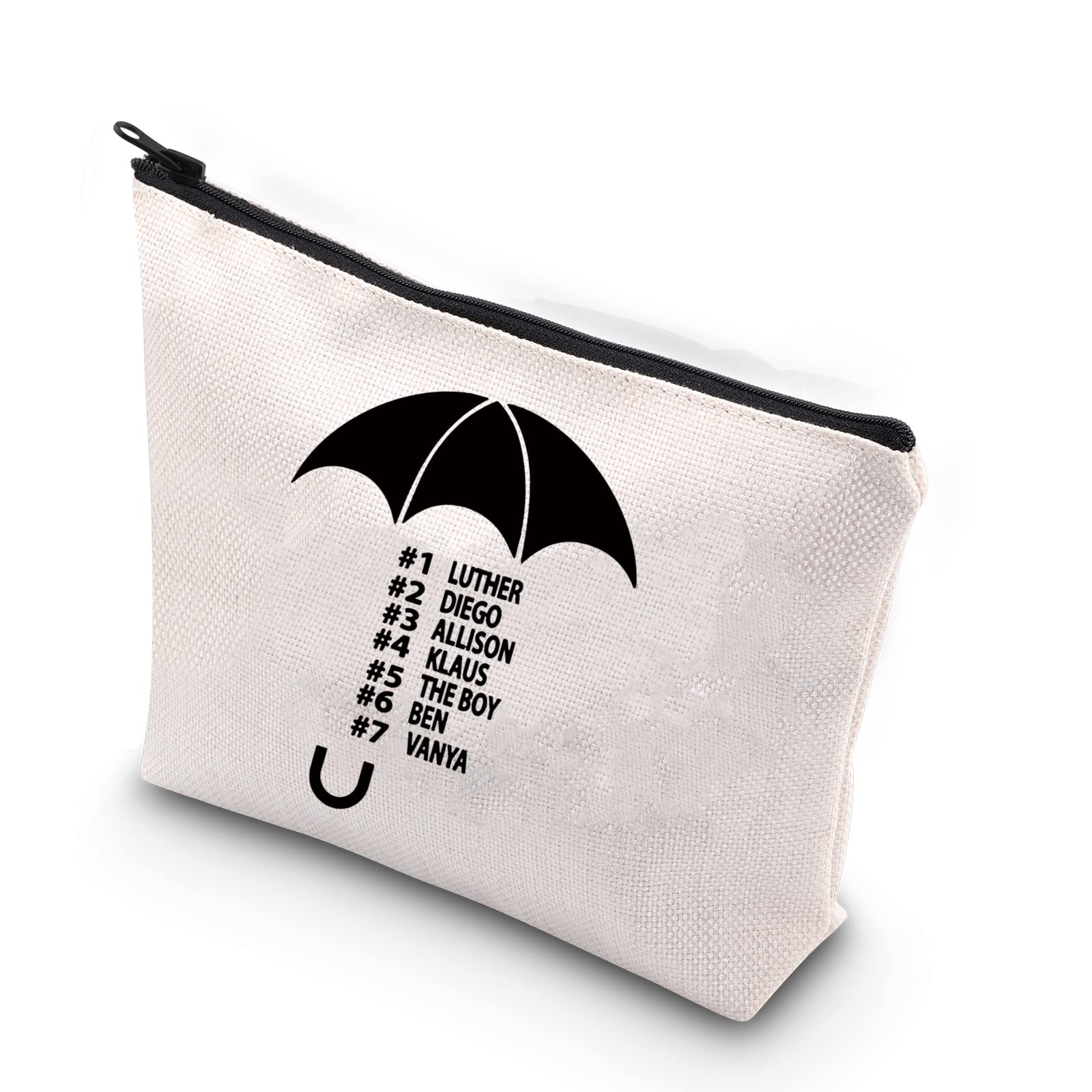 Number Five & Number Four Academy Inspired Zipper Pouch Makeup Bag - The Umbrella TV Show Merchandise for Fans - Perfect for Cosplay, Conventions & Daily Use