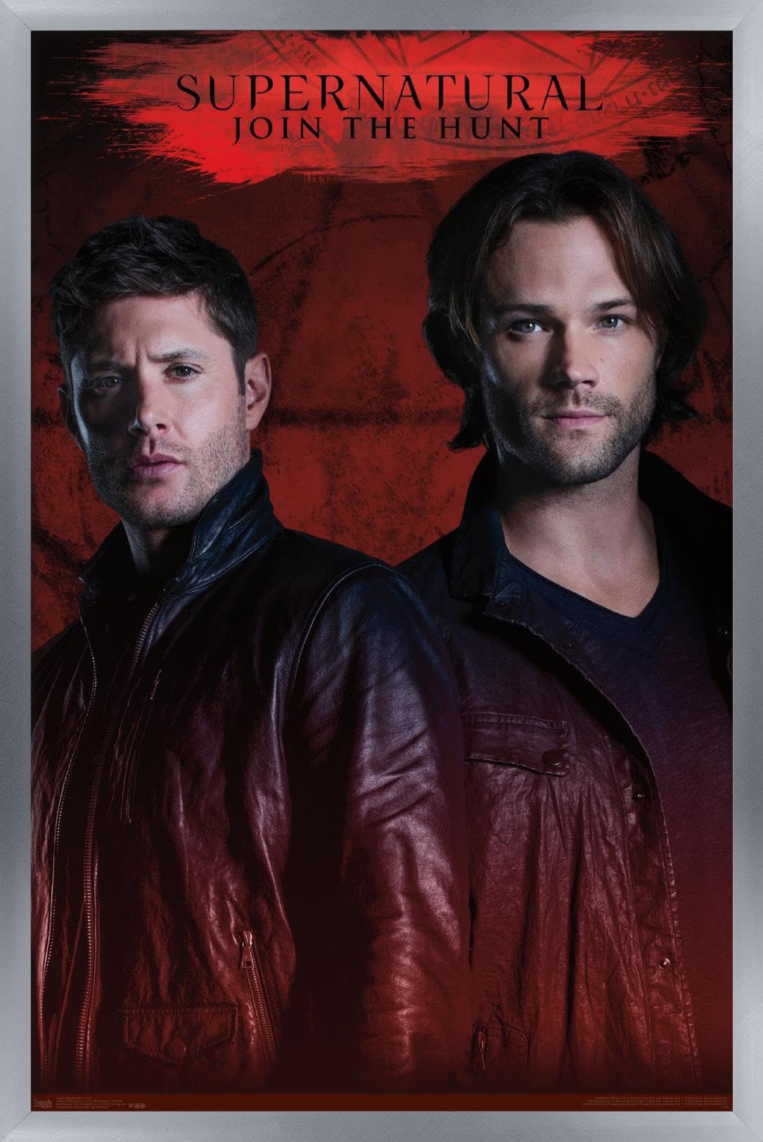 Supernatural TV Show Red Wall Poster - 14.725 x 22.375 Inches Silver Framed Version - Perfect for Home Decor, Office & Fan Collections
