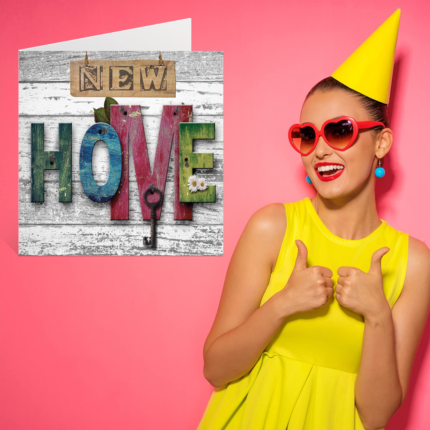 Happy New Home Greeting Card - Housewarming & Congratulations Card for Moving - 5.7 Inch Warm Welcome Card for Family & Friends - Perfect for Housewarming Parties & New Home Gifts