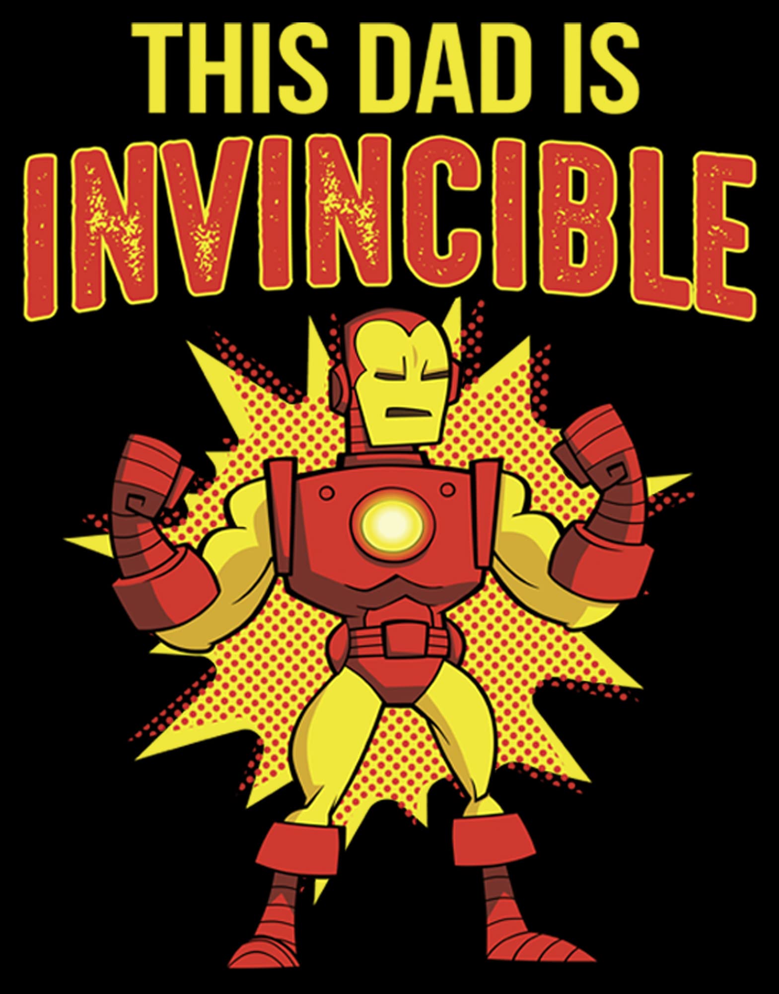 Marvel Iron Man Cartoon Sweatshirt for Men - This Dad is Invincible Graphic Hoodie | Superhero Gift for Father's Day, Birthday & Casual Wear
