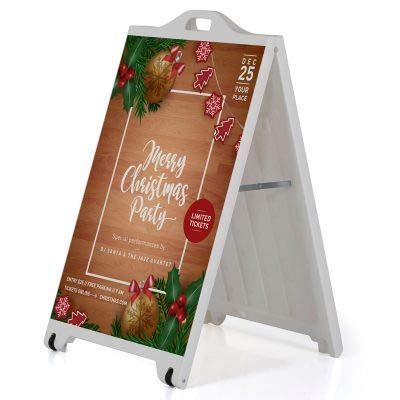 24x36 Inch Weatherproof A-Frame Sidewalk Sign | Double-Sided Portable Folding Advertising Board | Includes 12 Well Nuts | Perfect for Storefronts, Restaurants & Outdoor Events