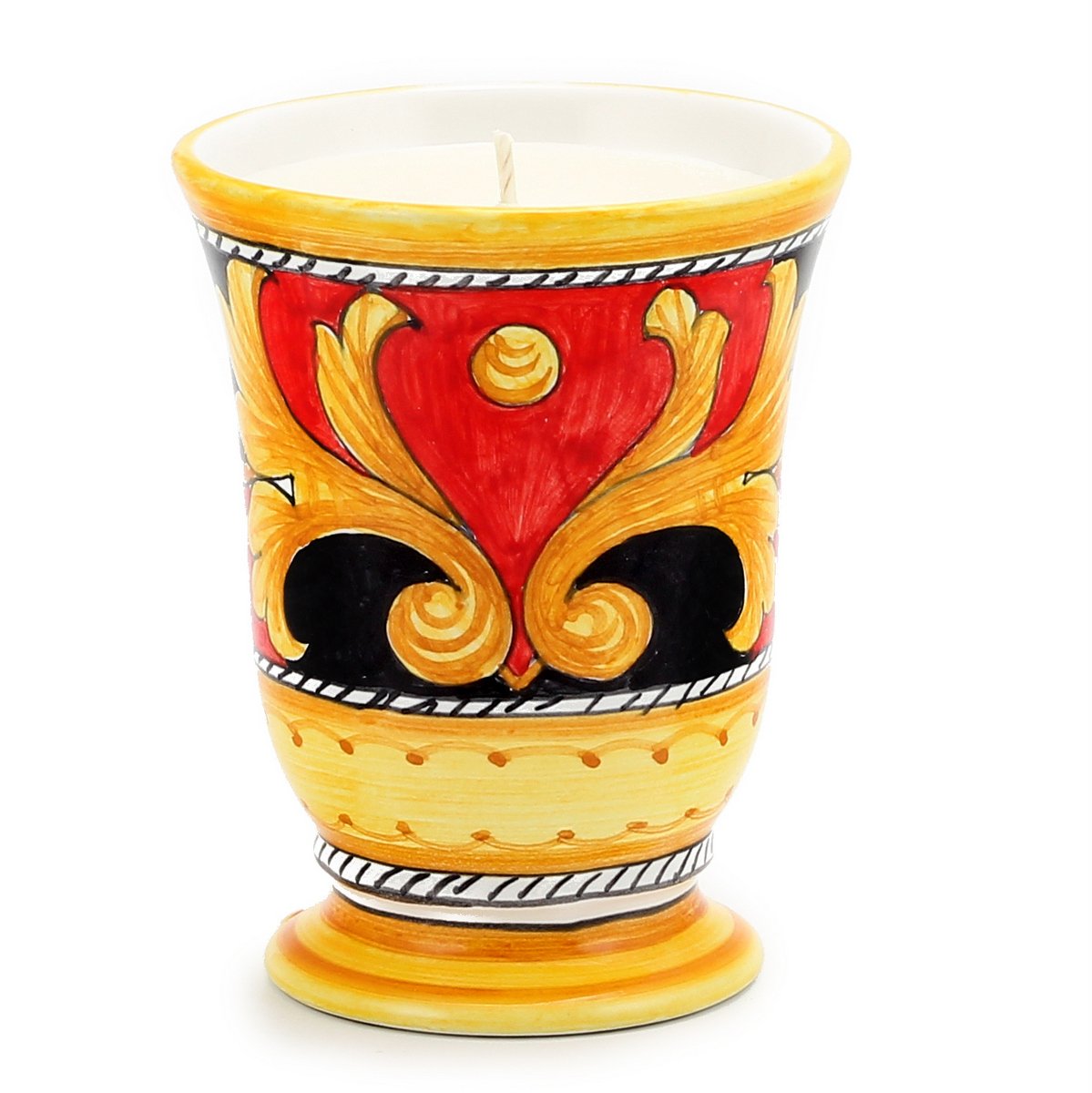 DERUTA CANDLE: Bell Cup DERUTA VARIO N.5 Design - Unscented Ceramic Candle Holder for Home Decor, Wedding Centerpieces & Tabletop Display