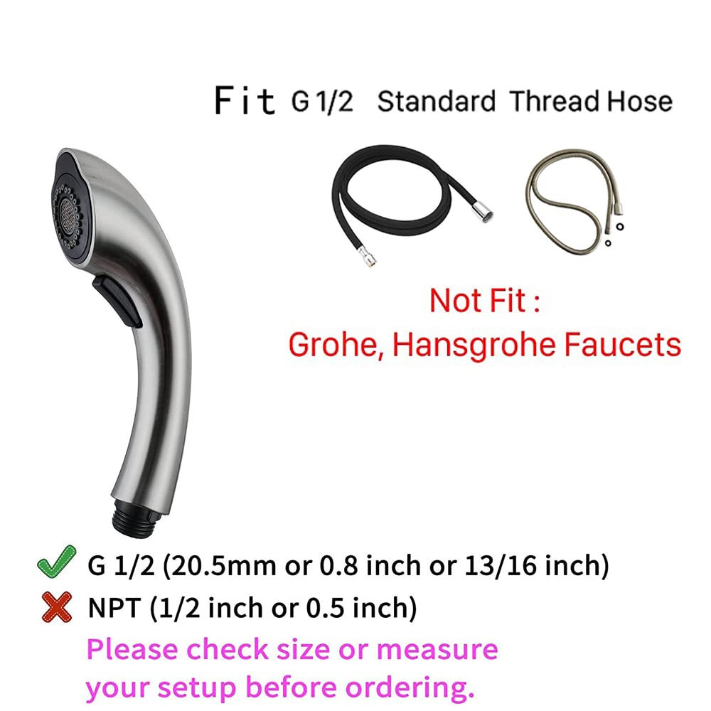 Brushed Nickel Pull Down Kitchen Sink Faucet with Spray Head - Durable Nozzle Replacement for Bathroom & Kitchen Sink - Perfect for Washing Dishes, Filling Pots & Cleaning Countertops