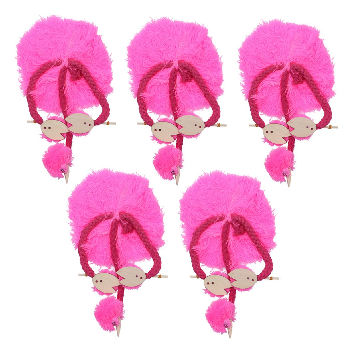 15-Piece Chicken String Pull Toy - Tropical Flamingo Decorations, Wooden Puppets & Hawaiian Themed Pull String Puzzle for Girls - Perfect for Birthday Parties, Baby Showers & Kids' Room Decor