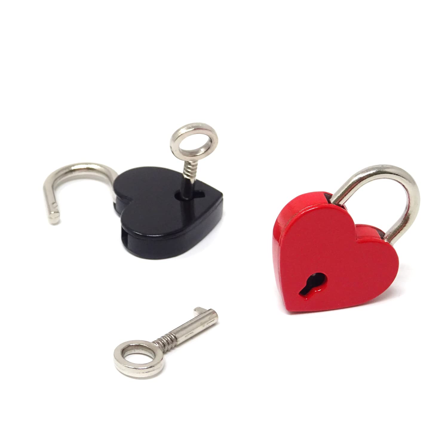 Honbay 2PCS Mini Heart-Shaped Padlock with Keys - Secure Jewelry Boxes, Purses, Handbags, Backpacks, Cabinets & More | Perfect for Travel, School Lockers, and Personal Diary Protection