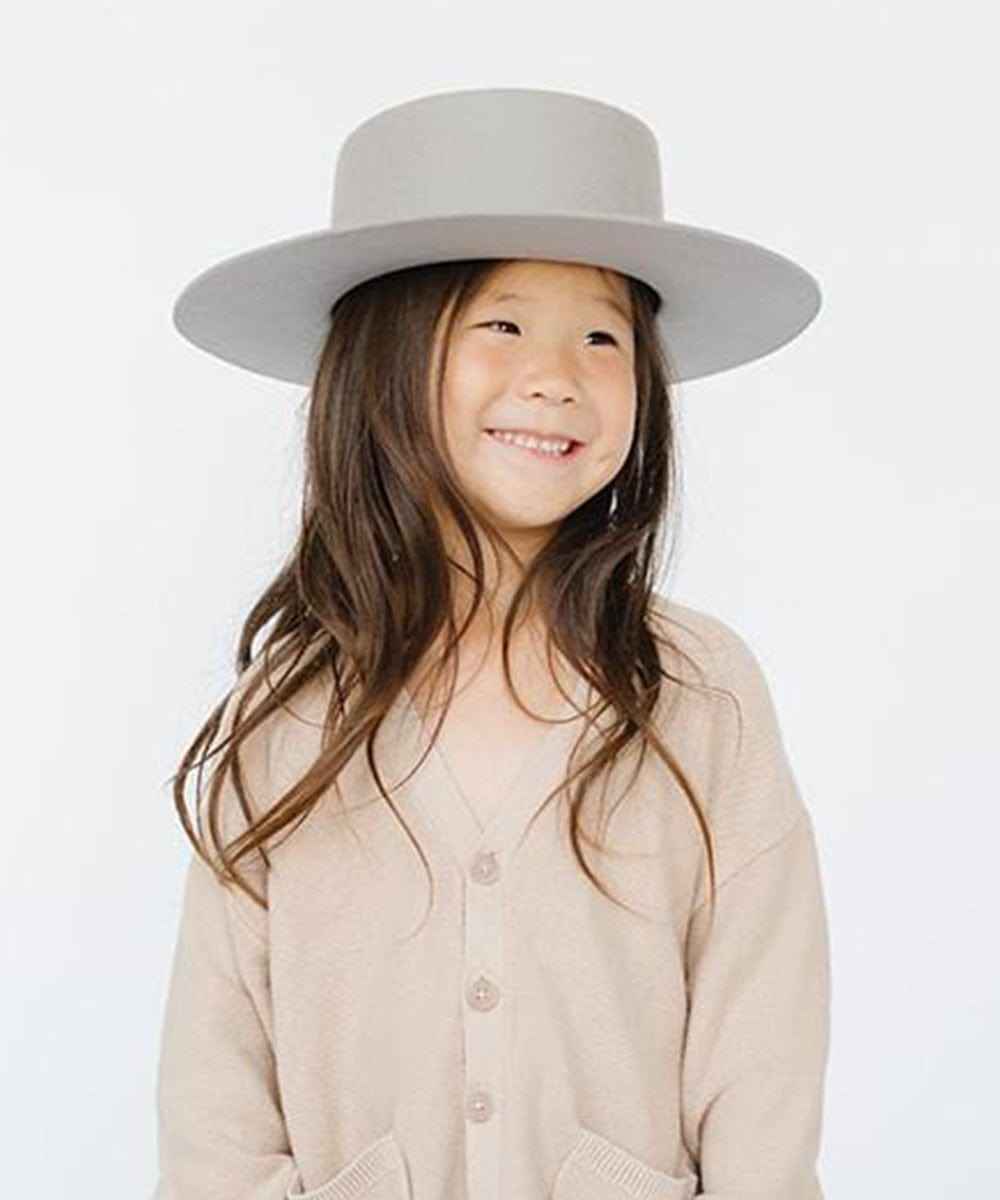 Dahlia Kids Boater Hat for Girls & Boys - Summer Straw Sun Hat with Ribbon - Perfect for Beach, Garden, and Outdoor Activities