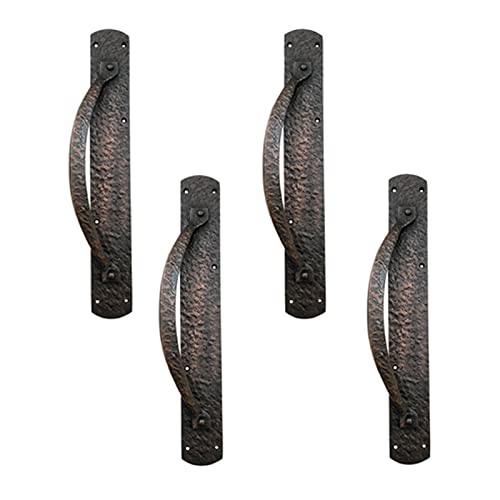 Heavy Duty Brass Decorative Door Pull Handle with Plate - Vintage Sliding French Wooden Barn Doors, Gates & Fences - Farmhouse & Rustic Antique Hardware for Home, Office & Garden Use