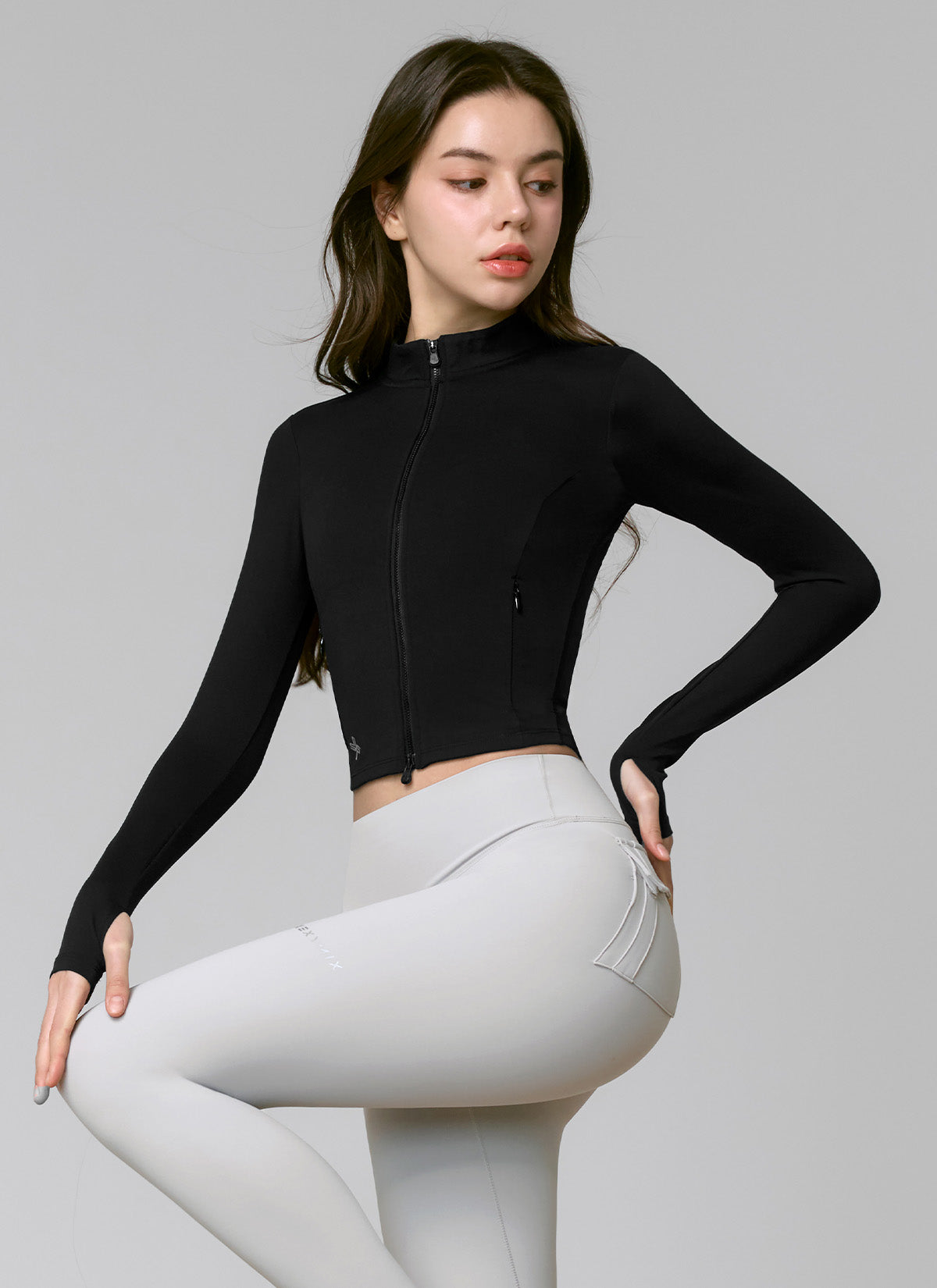 Slim Fit Crop Zip Up Jacket for Women - Stylish Lightweight Outerwear for Spring & Fall - Perfect for Casual Outings, Travel, and Layering