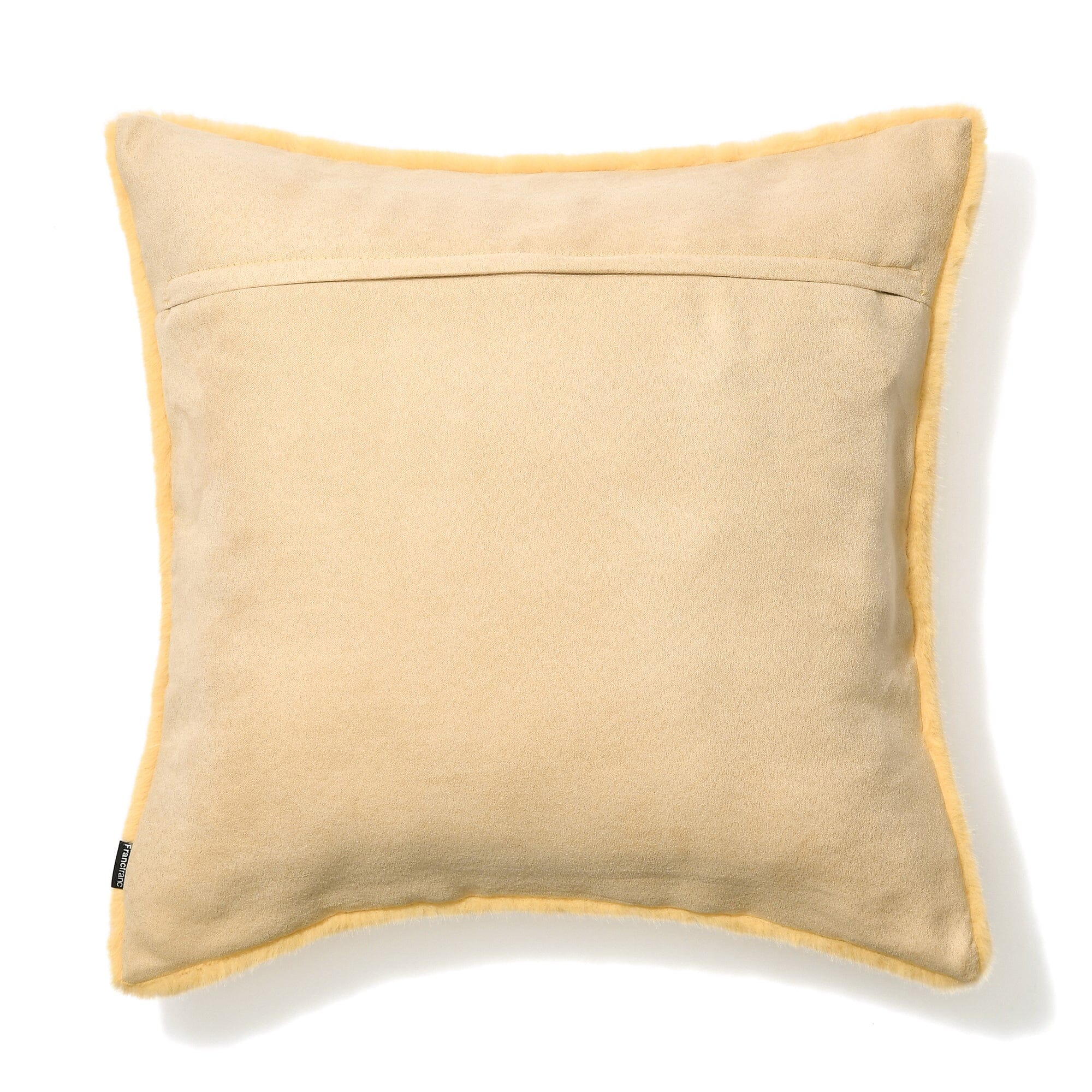 Premium 450x450 Yellow Faux Fur Cushion Cover - Soft & Luxurious Throw Pillow Case for Sofa, Bed, Chair - Home Decor & Cozy Living Room Accessory