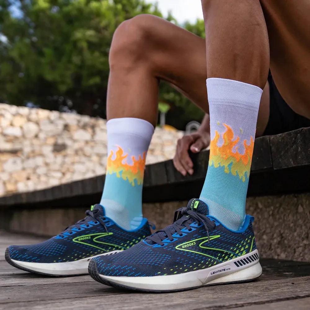 Hot Blue Running Socks for Men & Women - Breathable Athletic Socks for Jogging, Gym & Sports - Comfortable Non-Slip Performance Socks