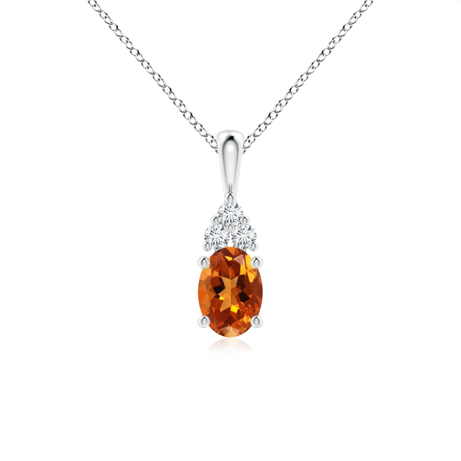 Angara Natural Citrine Solitaire Pendant Necklace for Women - 14K Gold/Platinum/Sterling Silver | November Birthstone Jewelry | Elegant Gift for Birthday, Anniversary & Special Occasions | Perfect for Weddings, Parties & Everyday Wear