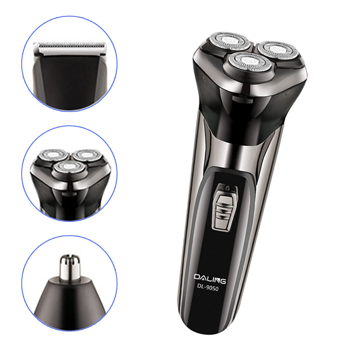 3-in-1 Electric Shaver for Men - 100% Waterproof Wet & Dry Rotary Shaver with LED Display - Perfect for Travel, Gym & Daily Grooming at Home