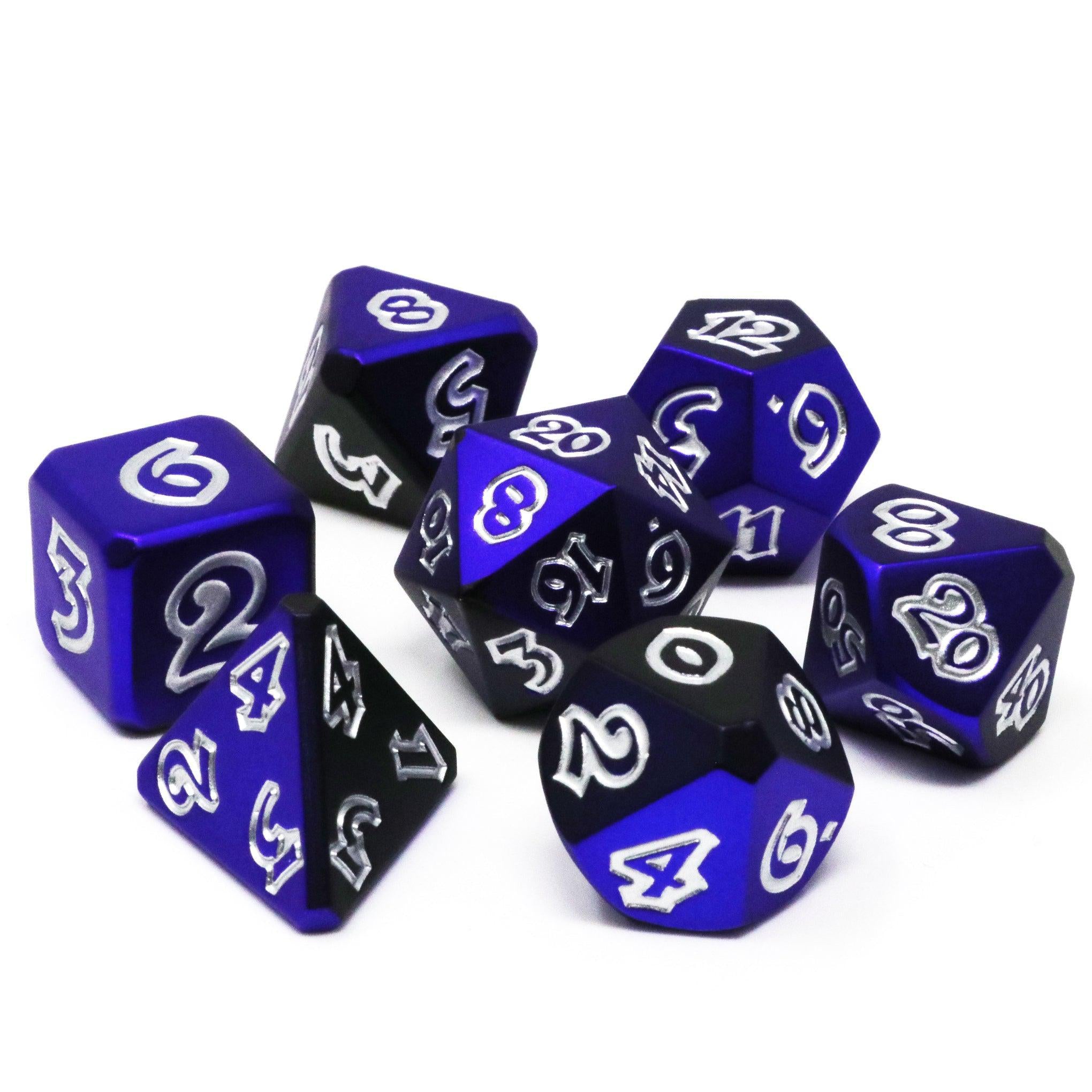 Azure Abyss Metal 7-Die RPG Dice Set for Dungeons & Dragons, Pathfinder, Tabletop Gaming - Perfect for Fantasy Role-Playing Games and Collectors