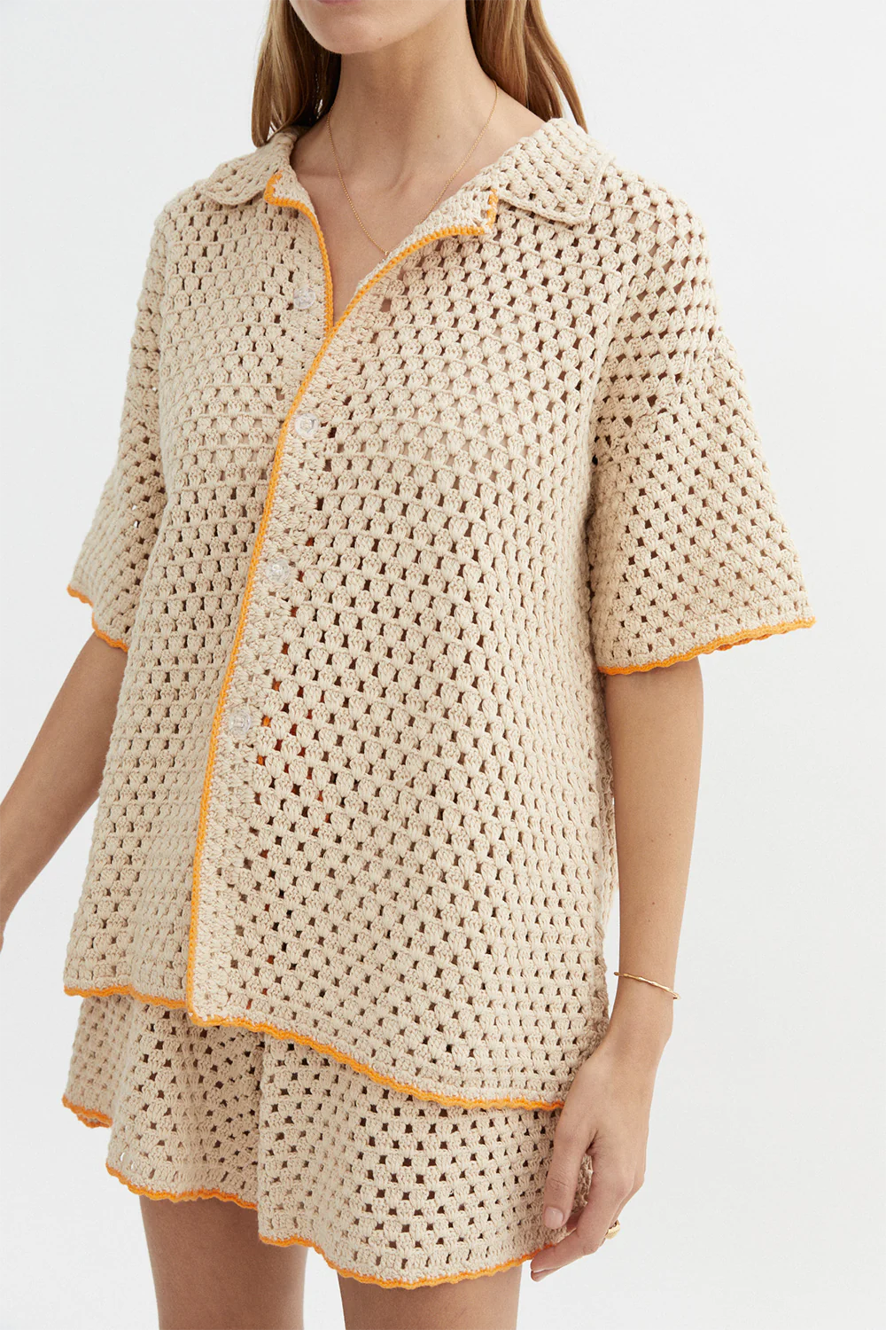Connie Knit Shirt Women's Casual Long Sleeve Tops in Sand Beige - Perfect for Fall Layering, Office Wear & Weekend Outfits