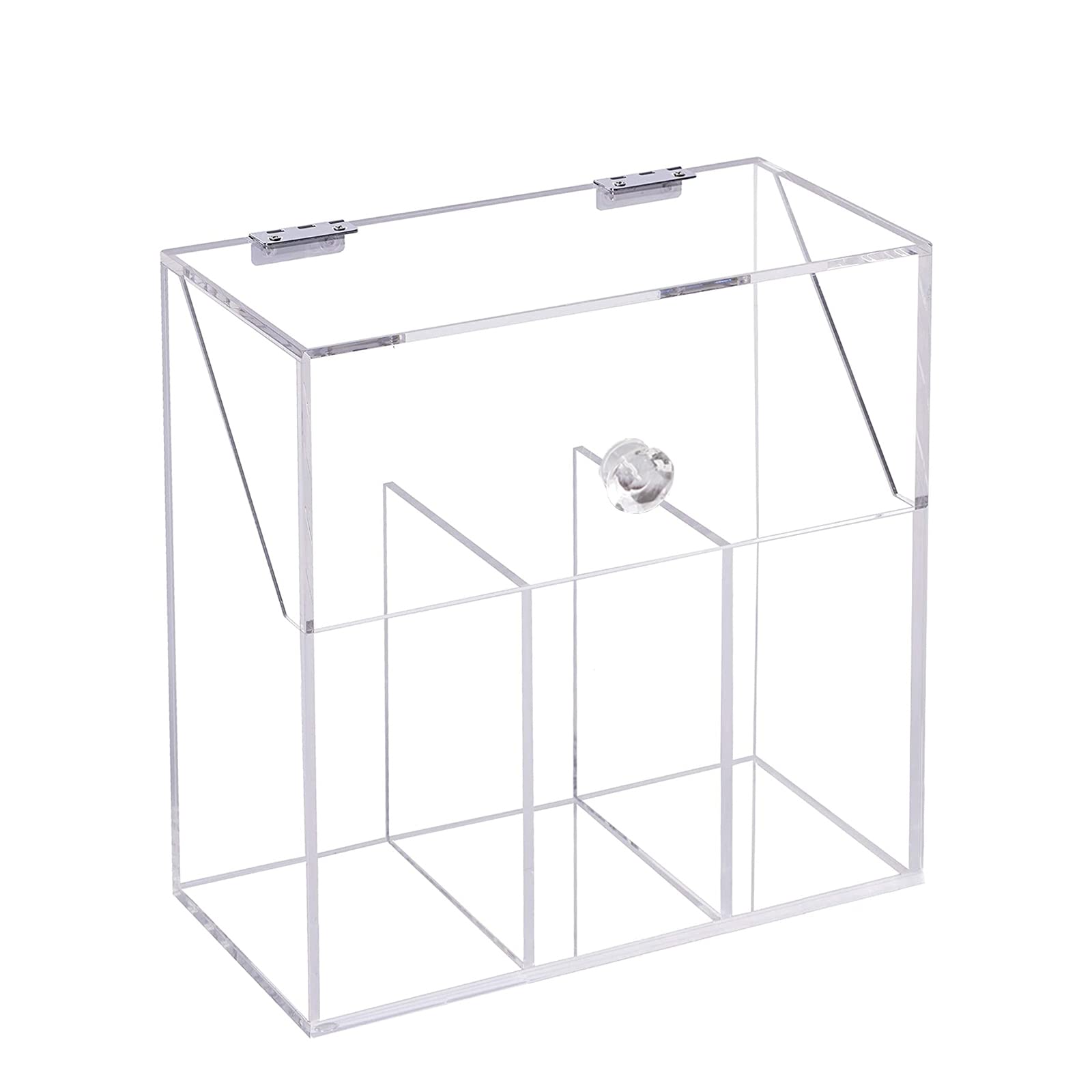 Clear Acrylic Makeup Brush Holder with 3 Compartments & Dust Cover - Large Capacity Cosmetic Organizer for Vanity Desk | Perfect for Makeup Artists & Beauty Enthusiasts