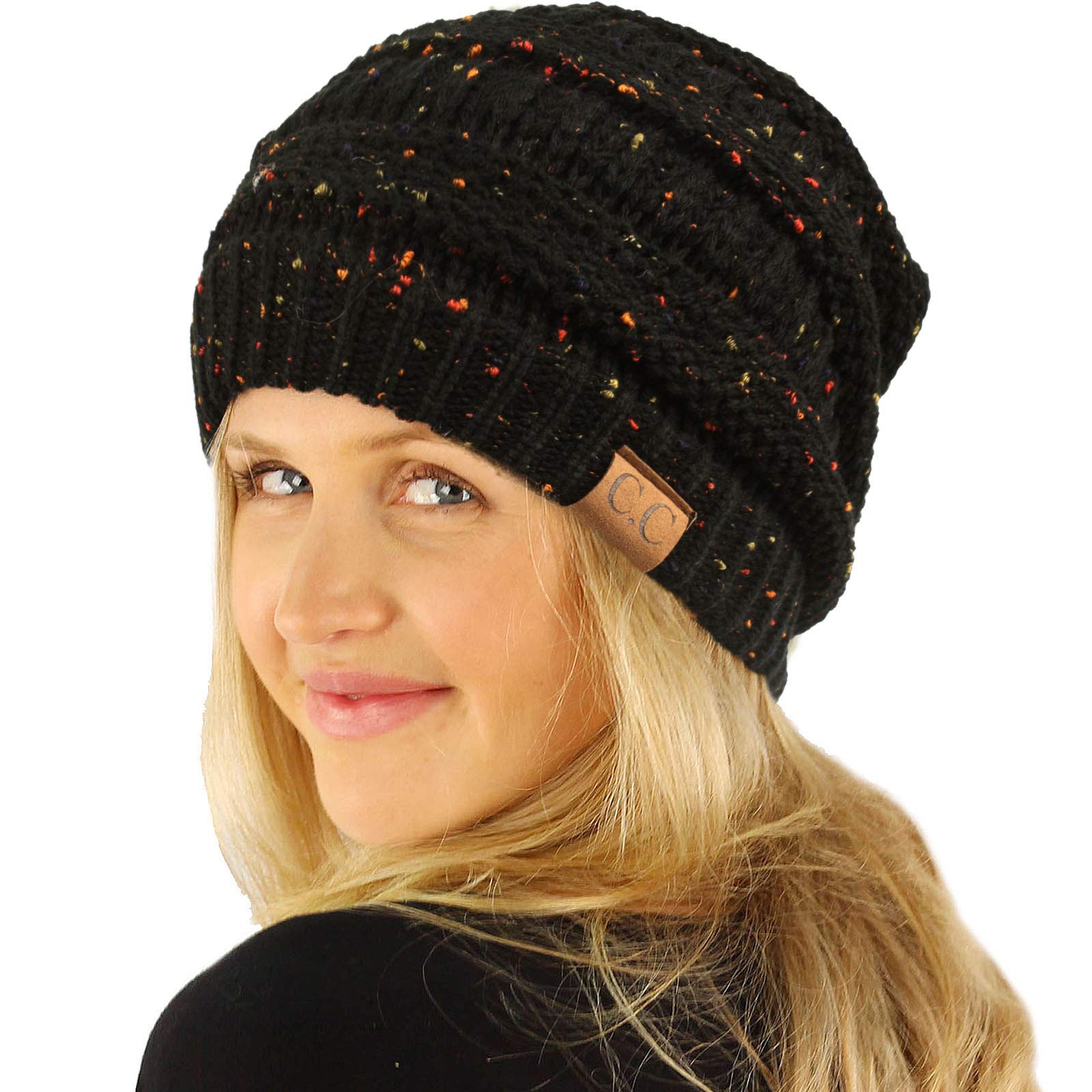 CC Classic Winter Fall Trendy Chunky Stretchy Cable Knit Beanie Hat - Warm & Stylish Unisex Knitted Cap for Cold Weather, Outdoor Activities, and Fashion Accessories