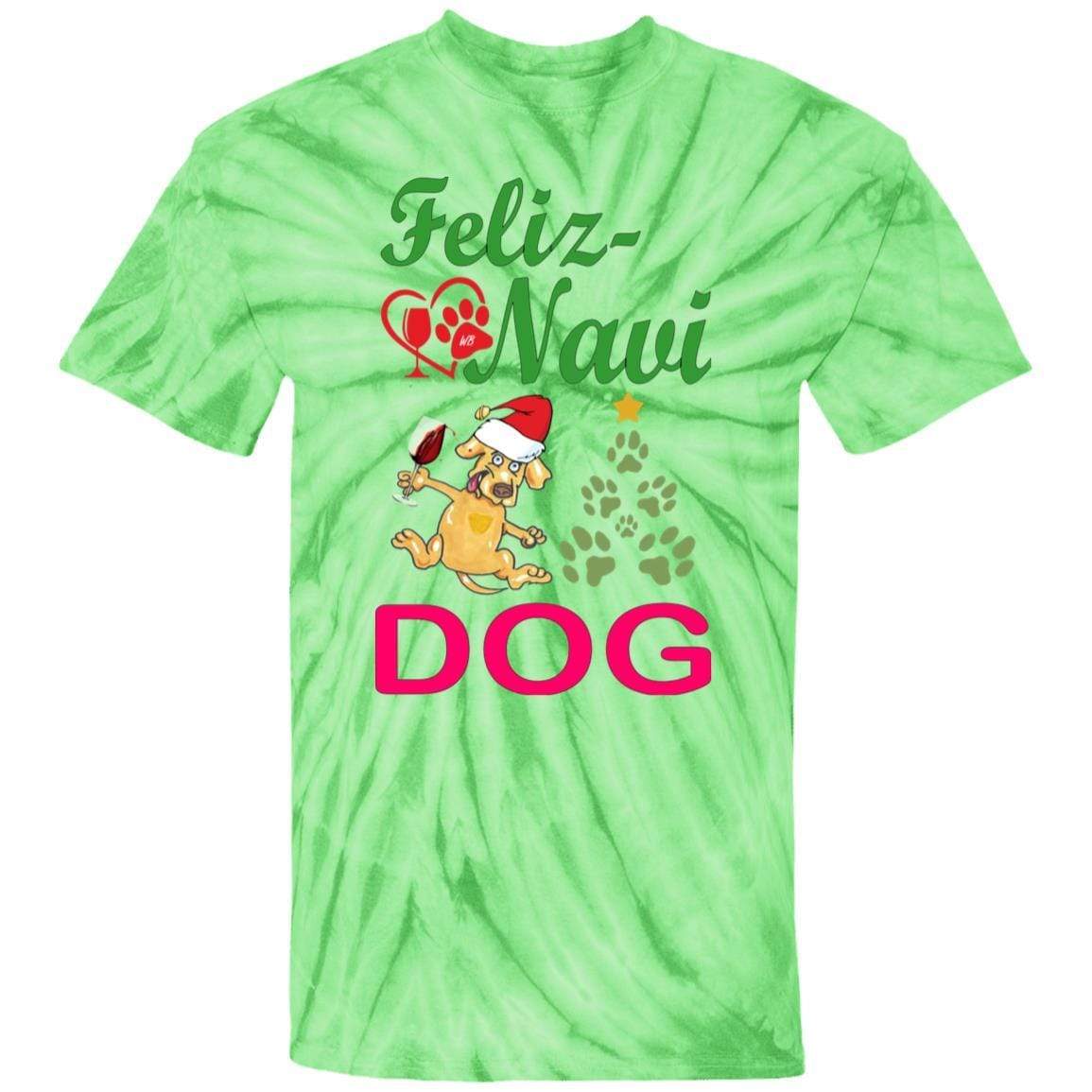Feliz Navi Dog Tie Dye Youth T-Shirt | Christmas Holiday Graphic Tee for Dogs & Pet Lovers | Perfect for Xmas Parties, Pet Photos & Festive Gifts