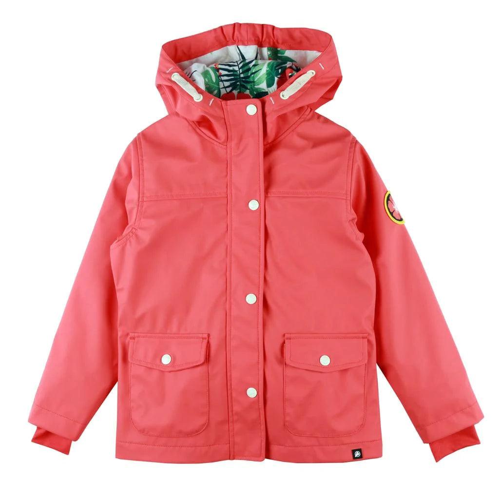 Conifere Blossom Girls Raincoat - Waterproof Kids Rain Jacket with Hood for Outdoor Play, School & Spring Adventures