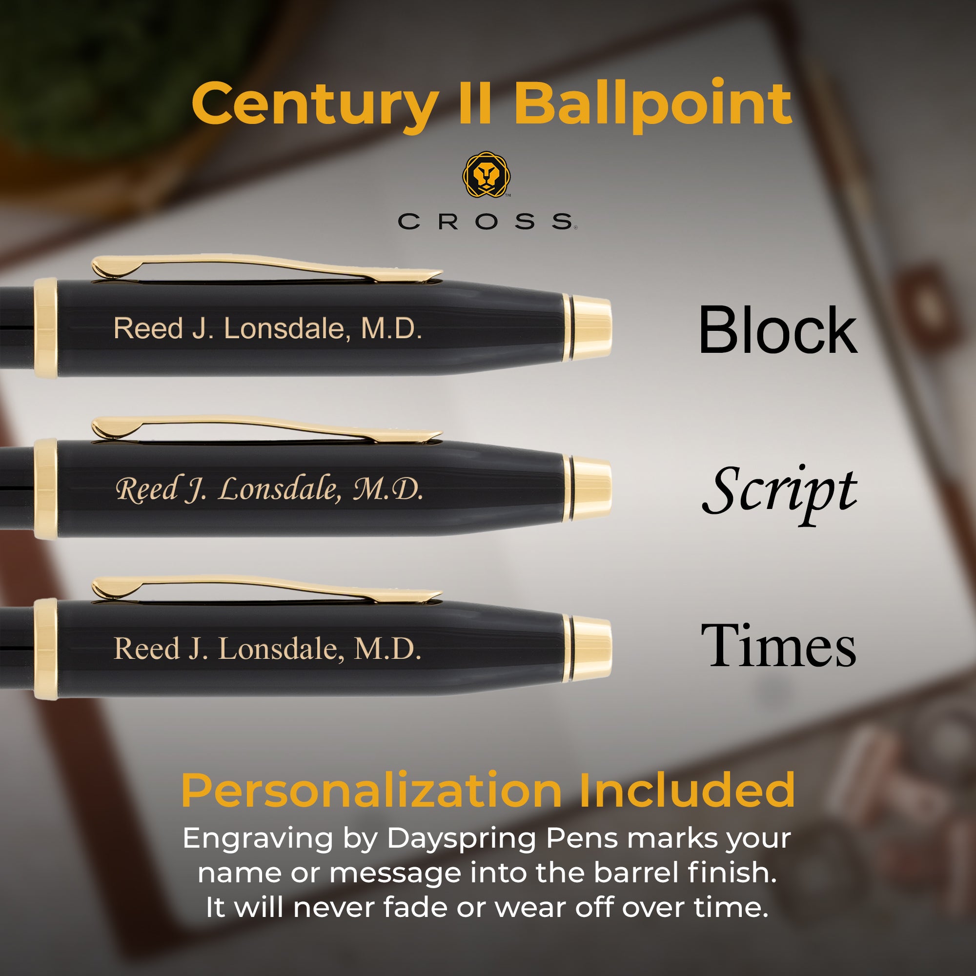 Cross Century II Black Lacquer Ballpoint Pen - Premium Writing Instrument for Professionals & Gifts | Office, Business, Graduation, Executive Use