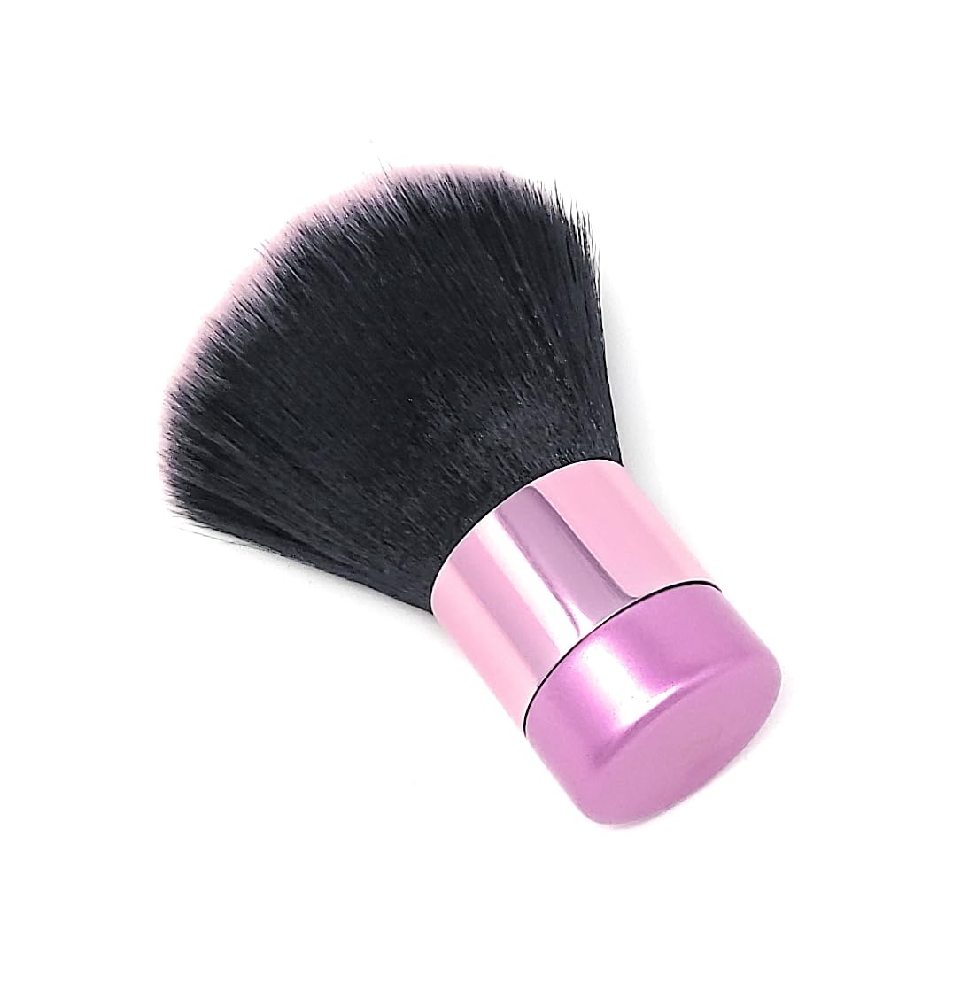 BevyGold Large Kabuki Brush - Soft Fluffy Powder Brush for Face & Body, Multipurpose Makeup & Spray Tan Finishing Tool - Perfect for Professional Salon & Home Beauty Use (Pink)