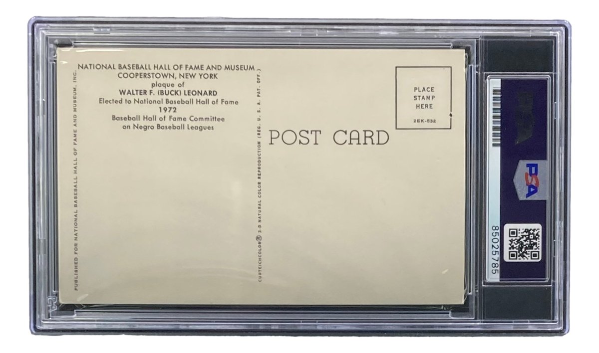 Buck Leonard Signed 4x6 Homestead Grays HOF Plaque Card - PSA/DNA Certified Autograph 85025785 - Perfect for Baseball Memorabilia Collectors & Sports Fans Display