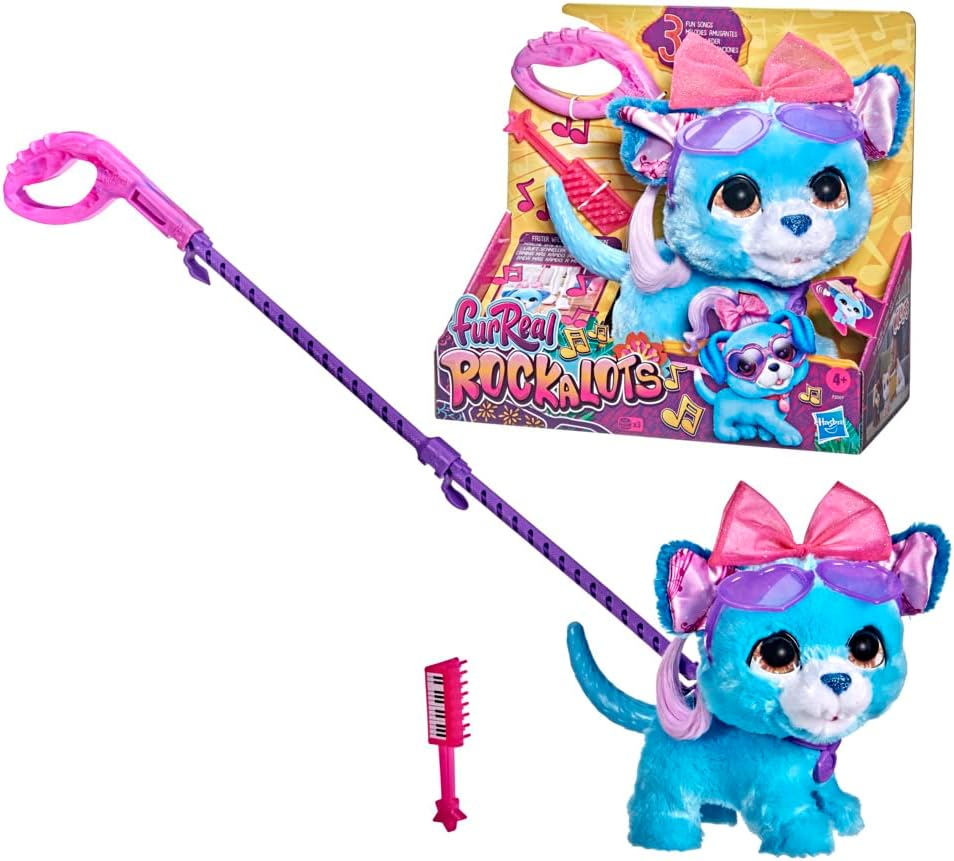 FurReal Rockalots Interactive Walking Puppy Toy - Blue Musical Pet for Kids | Fun Playtime Companion for Indoor & Outdoor Activities
