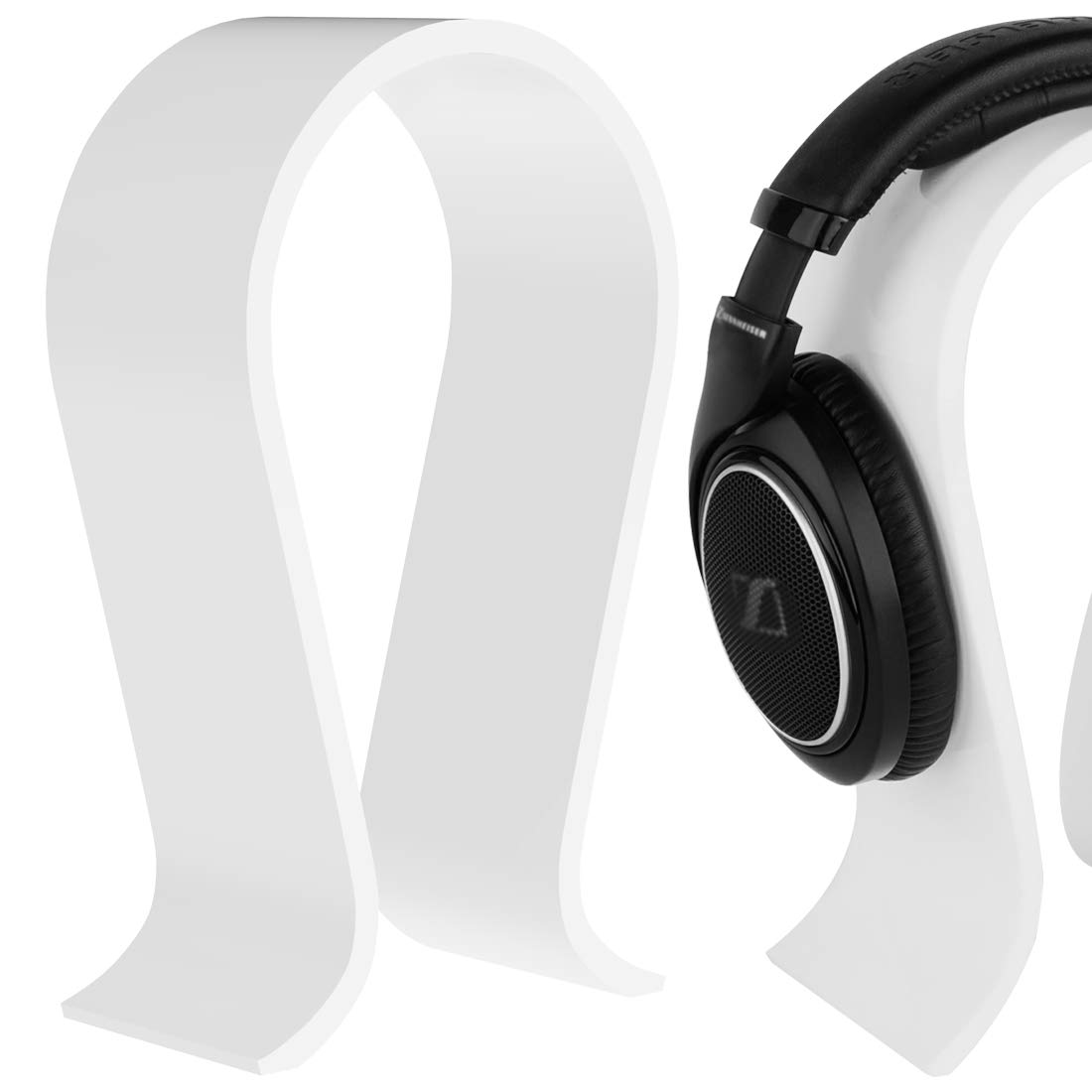 Geekria Omega Headphone Stand for Over-Ear Headphones - Premium Gaming Headset Holder with Universal Compatibility for Sony, Audio-Technica, Bose, AKG, Sennheiser, Beats Studio3 - Perfect for Desk Display & Organized Storage (White)