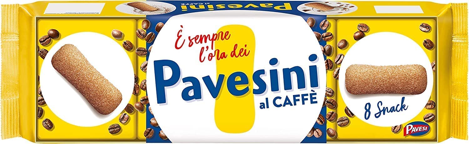 Pavesi Pavesini al Caffe Light Snack Biscuits 200g - Italian Coffee-Flavored Cookies for Breakfast, Snacking & Gift Giving