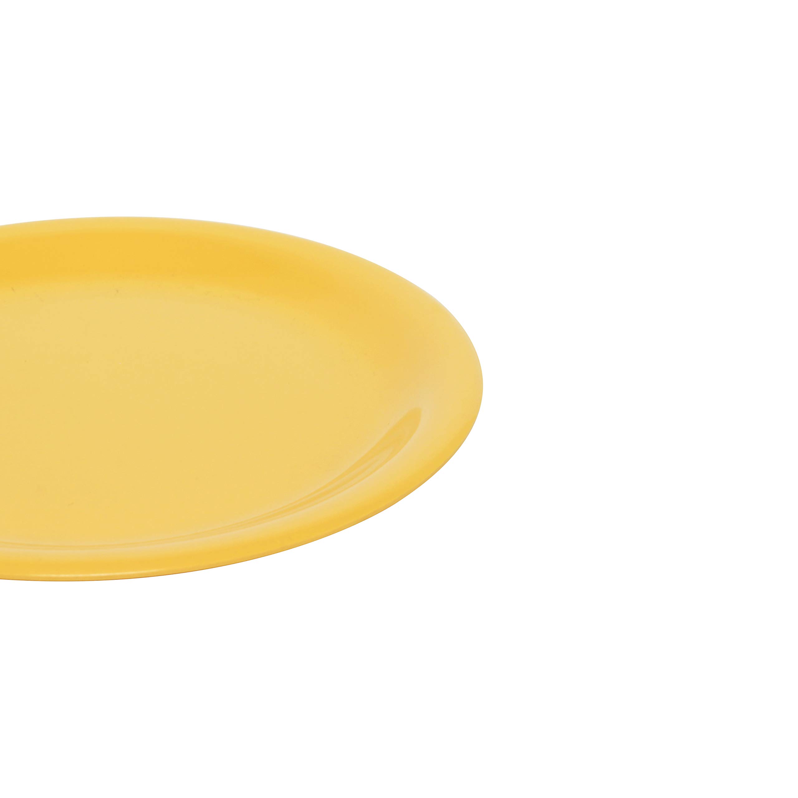 Vibrant Yellow Melamine Dinnerware Set - 7.25 Inch Narrow Rim Round Plates (12-Pack) | Durable & Lightweight for Outdoor Dining, Picnics, and Party Serving