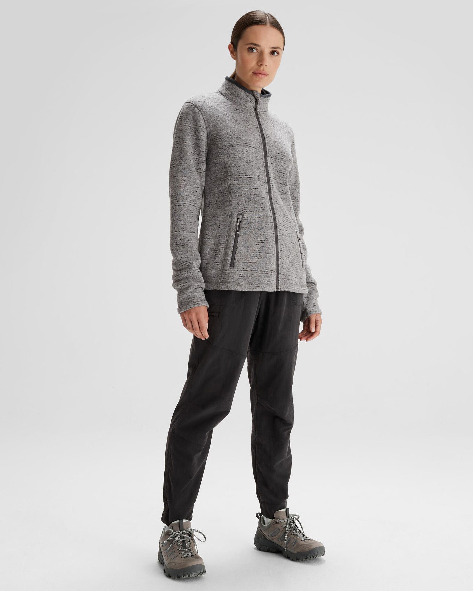 Women's Aikman Fleece Jacket - Soft & Warm Winter Outerwear, Steel Grey Marle - Perfect for Casual Outings & Outdoor Activities